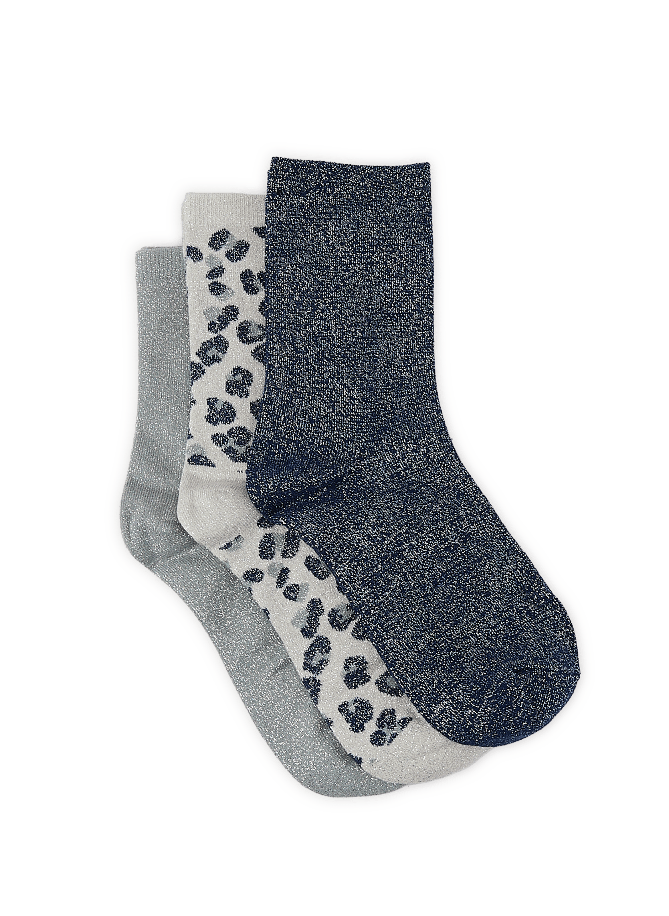 Lot de trois paires de chaussettes brillantes en coton mélangé SAISON 1865 Multicolore