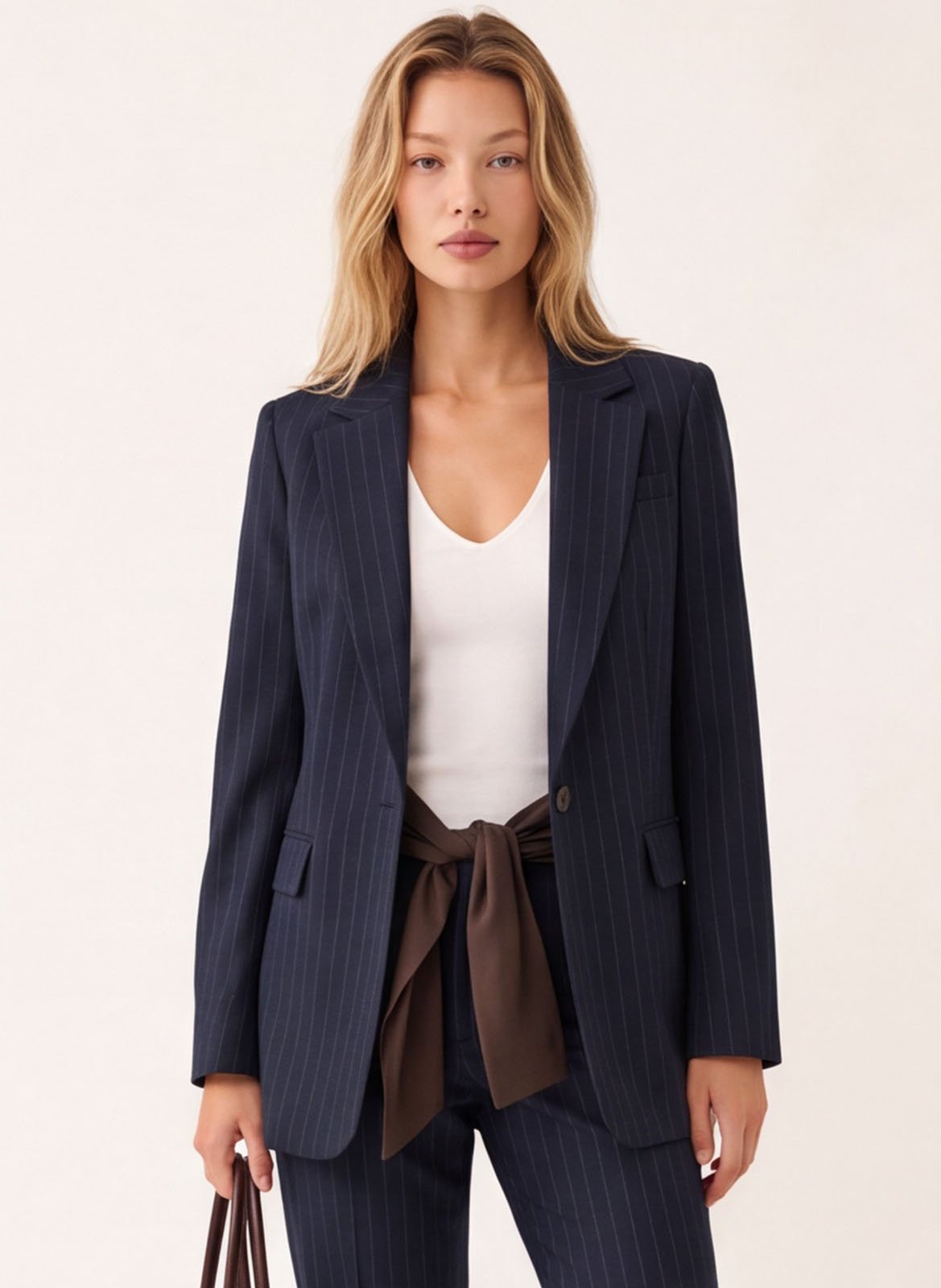 Getailleerde blazer met strepen KOOKAI Blauw