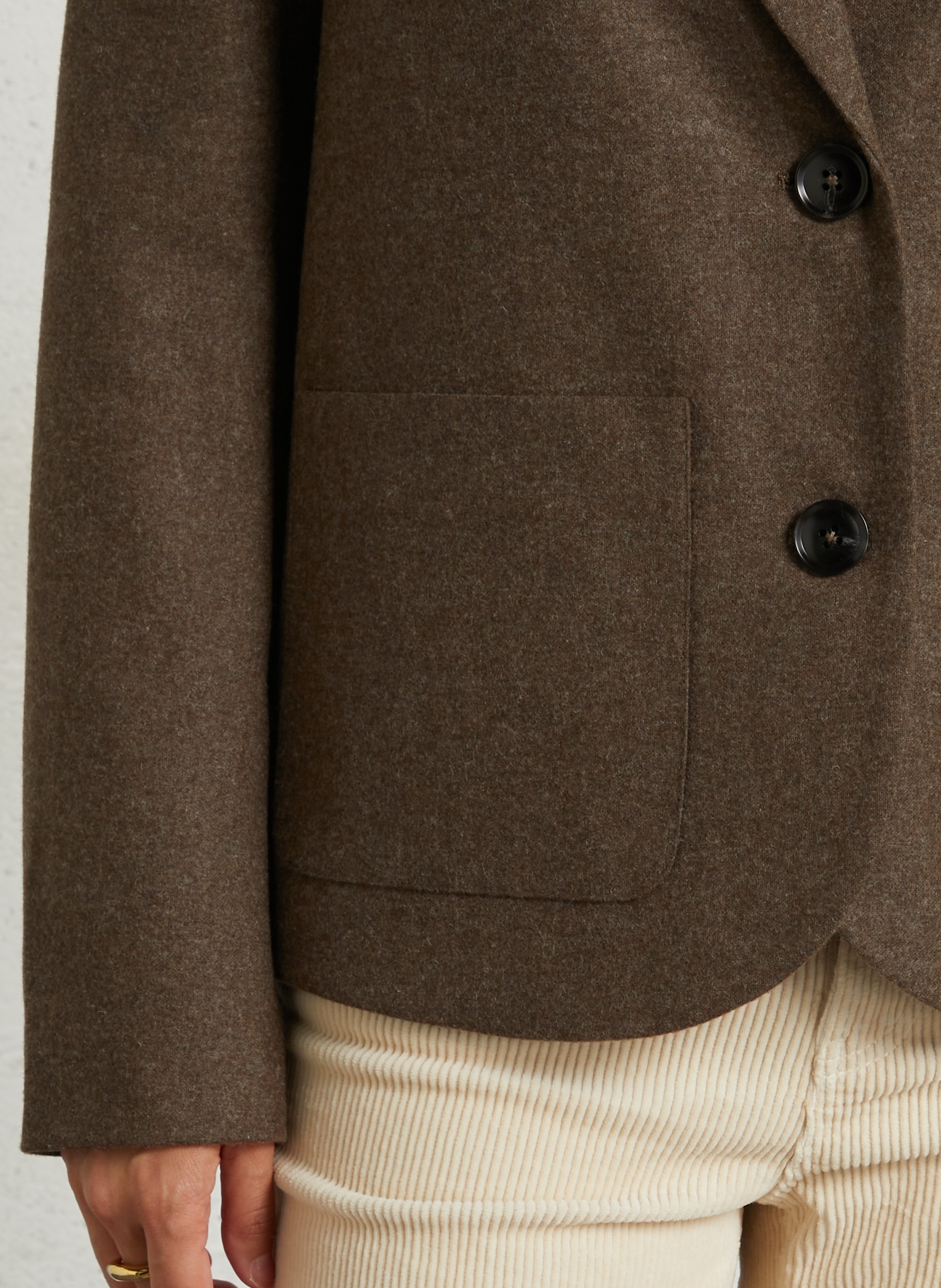 Gerade geschnittener Wollmix-Blazer LEON & HARPER Braun