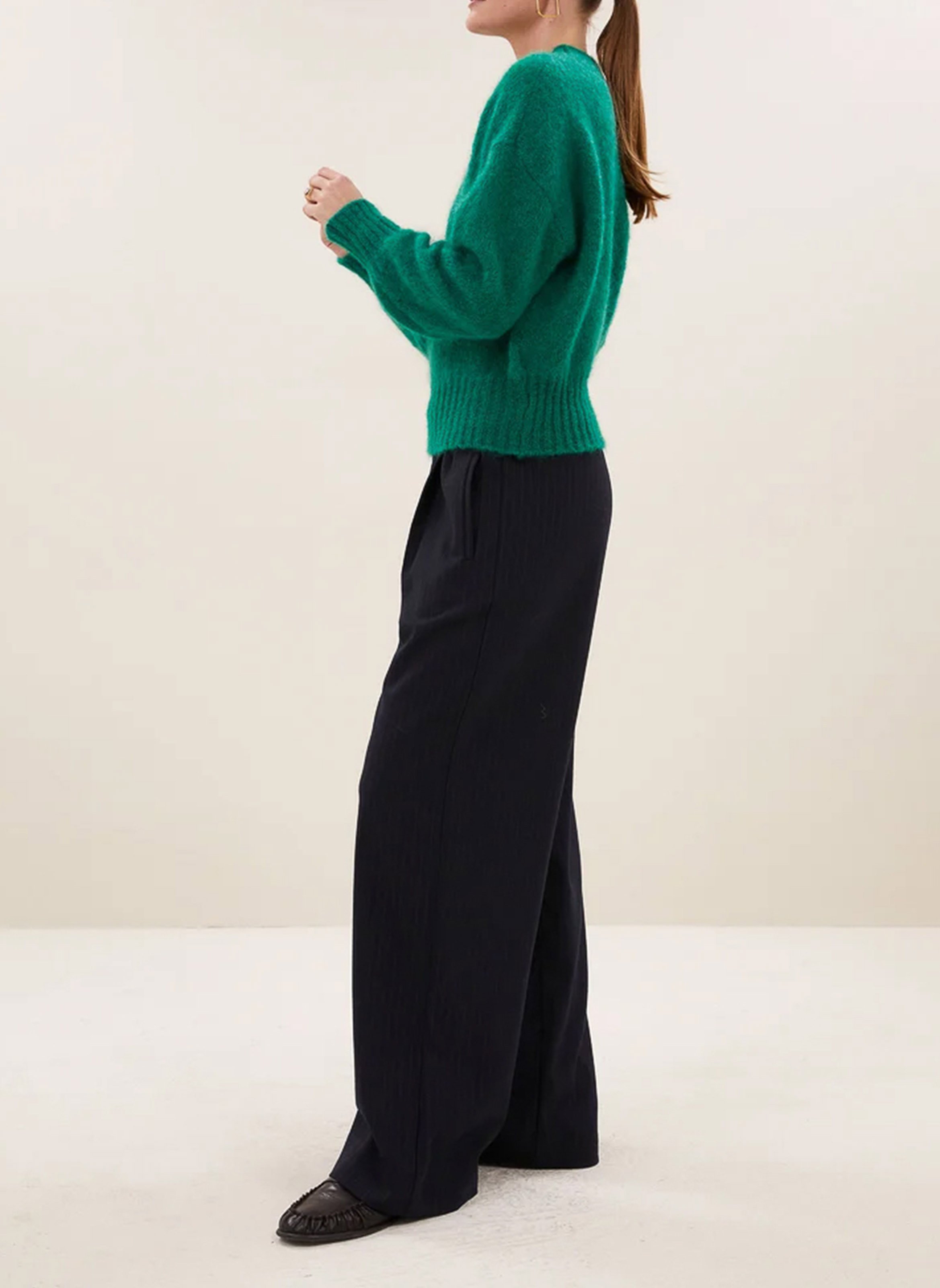 Pull oversize en laine mélangée | Vert BY BAR Femme