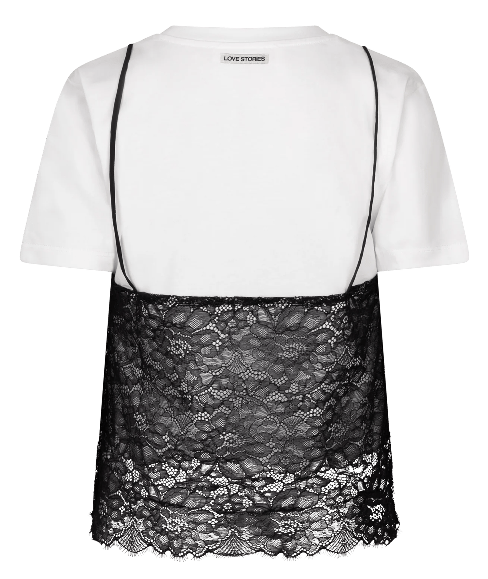 Gerade geschnittenes T-Shirt aus Baumwolle LOVE STORIES Weiss