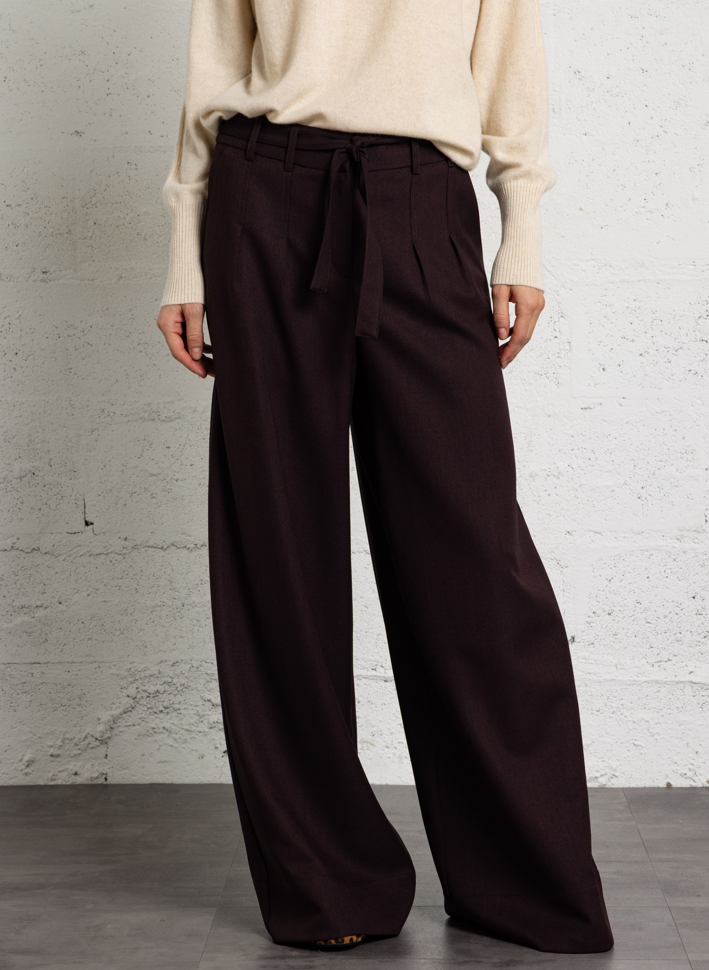 Pantalon large taille haute MAISON 123 Violet