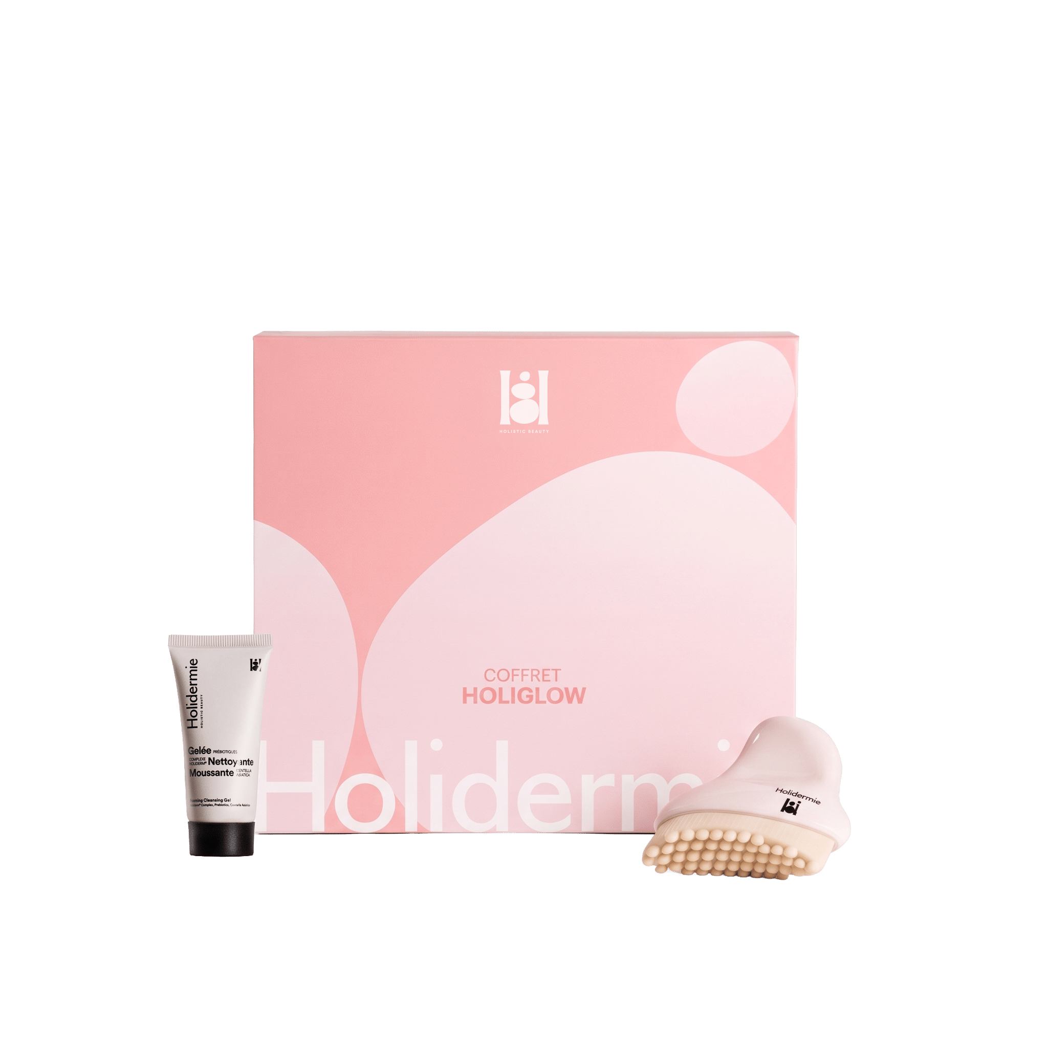Coffret HoliGlow - Brosse Lymphatique Visage & Gelée Nettoyante Moussante 25ml HOLIDERMIE No color