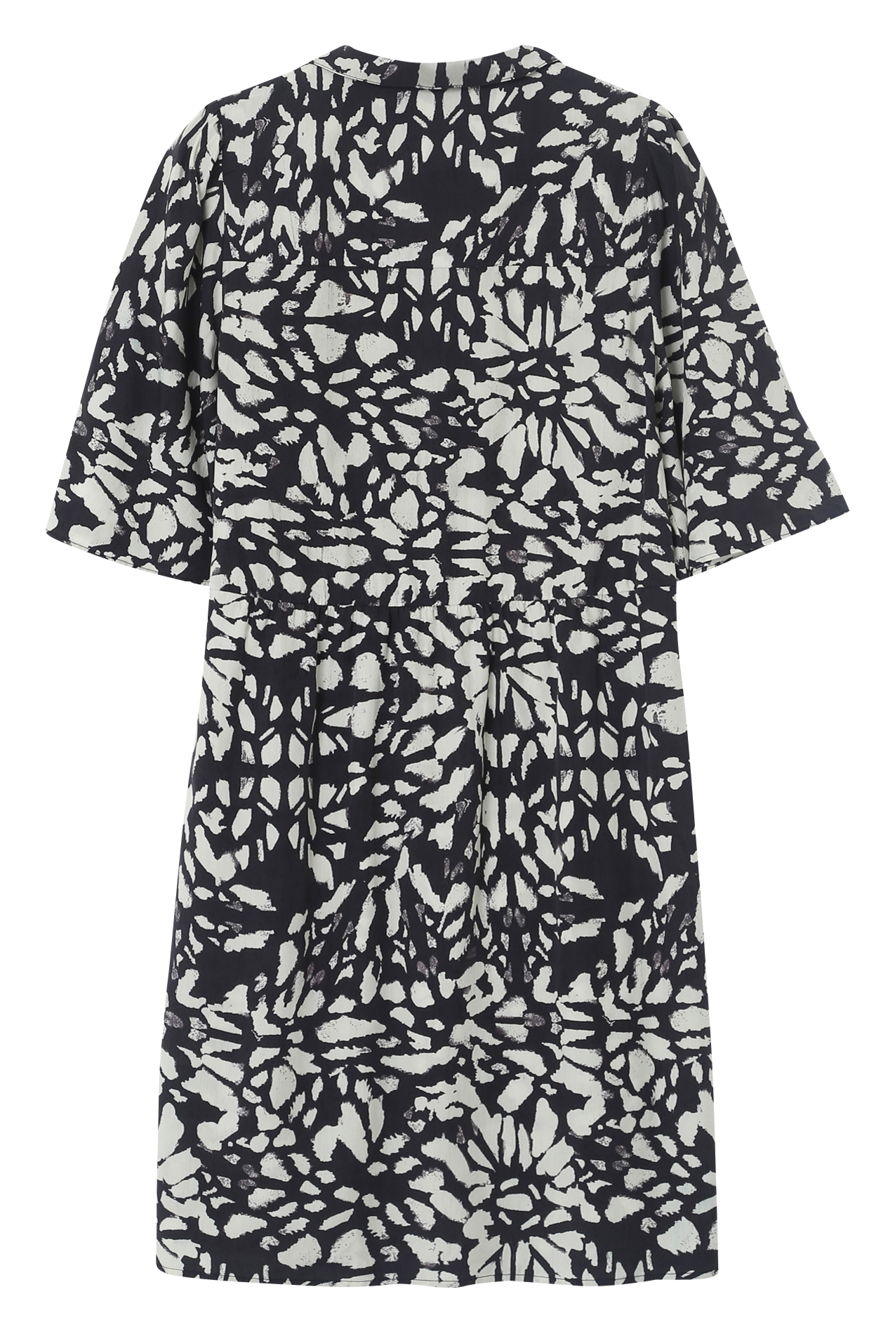 Short printed dress with shirt collar GRACE ET MILA Black