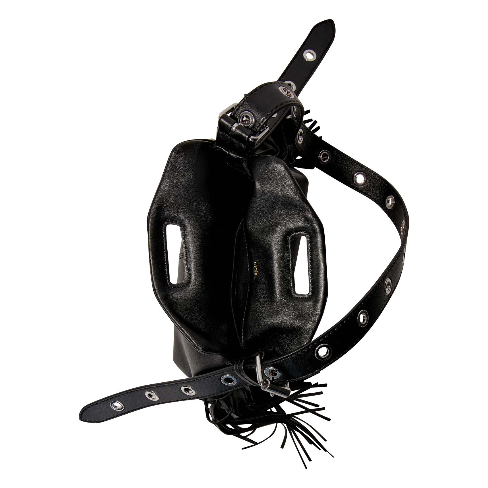 Sac bandoulière en cuir lisse MAJE Noir