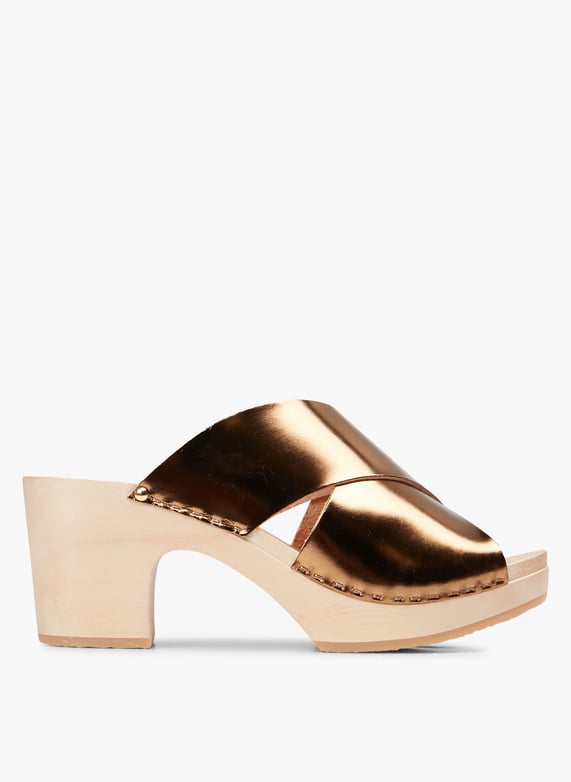 Sabots mules à talon haut ouverts Yzis Bronze Sabots youyou