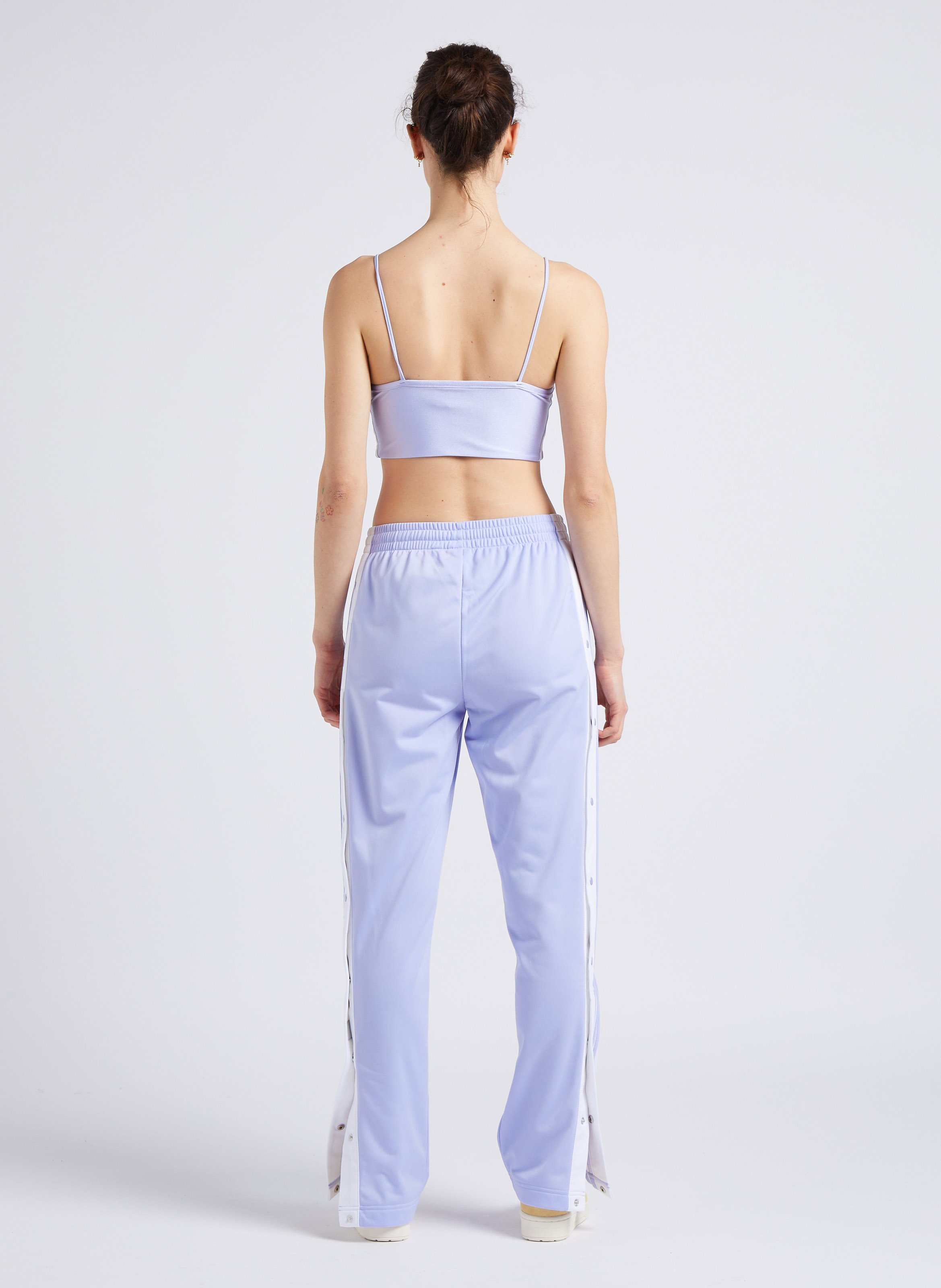 Screen-printed sports bra with square neckline ADIDAS Purple