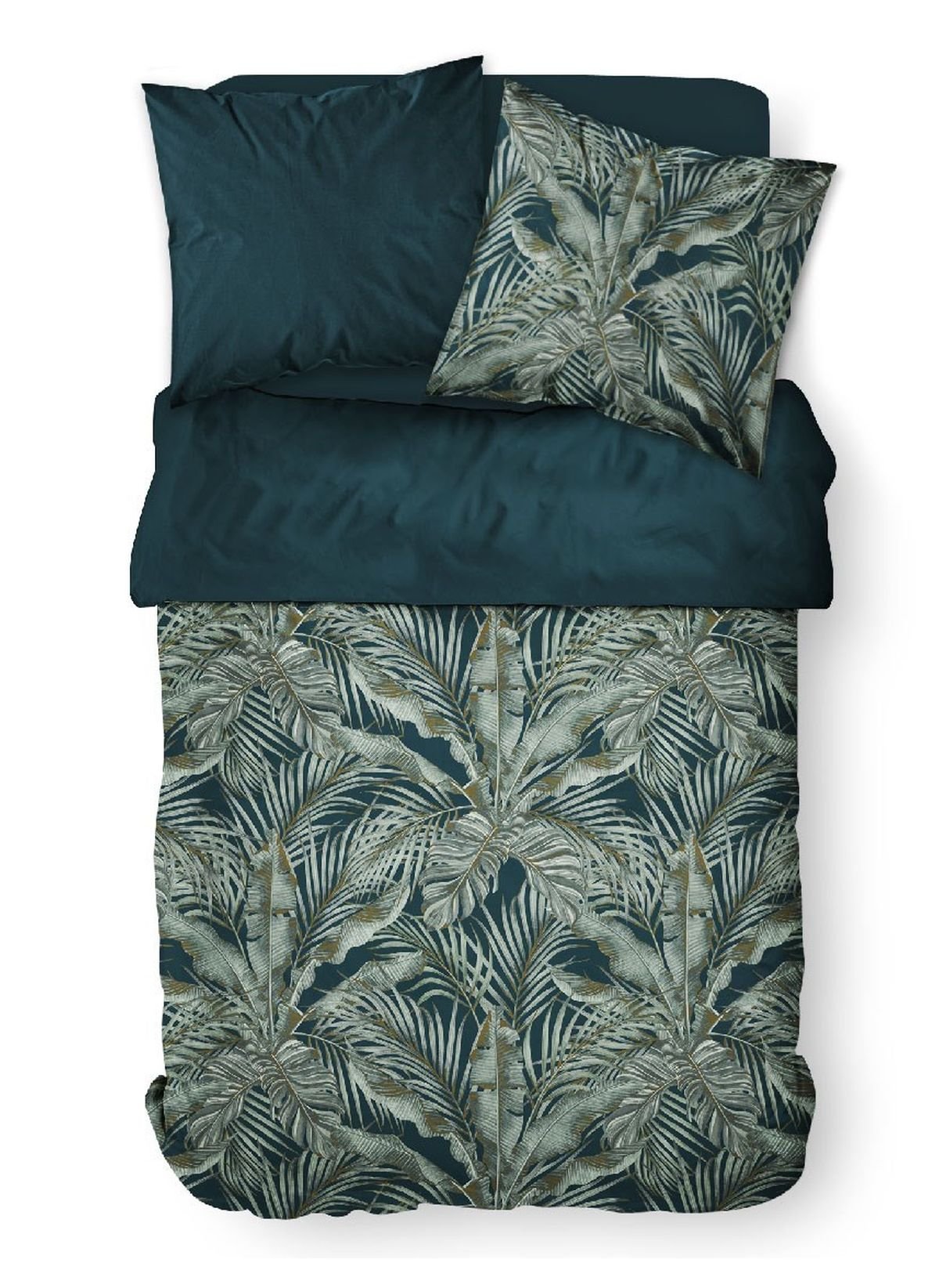 Jungle print cotton bedding set TODAY LINGE DE MAISON Blue