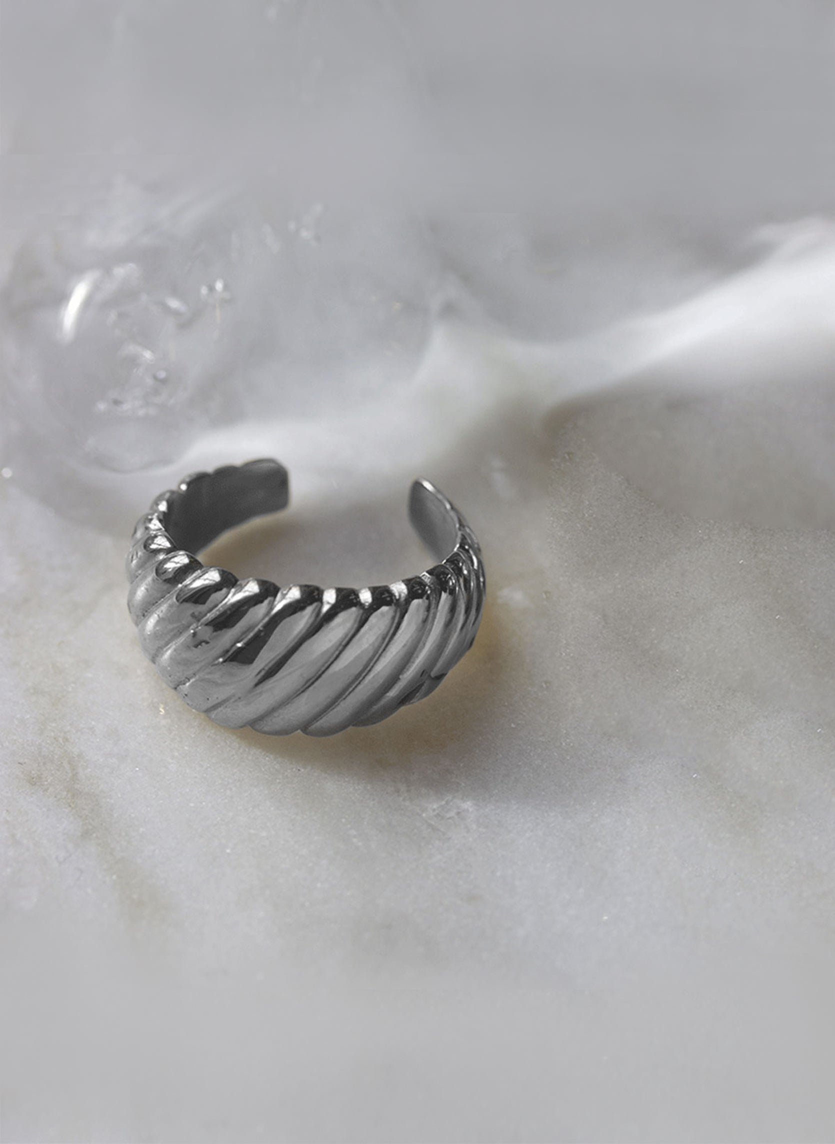 Bague large hydnora AEC Paris Argent