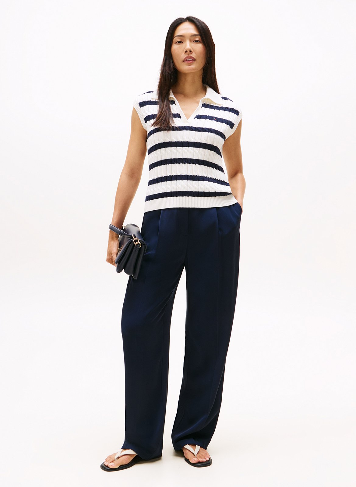 Pantalon large  TOMMY HILFIGER Bleu