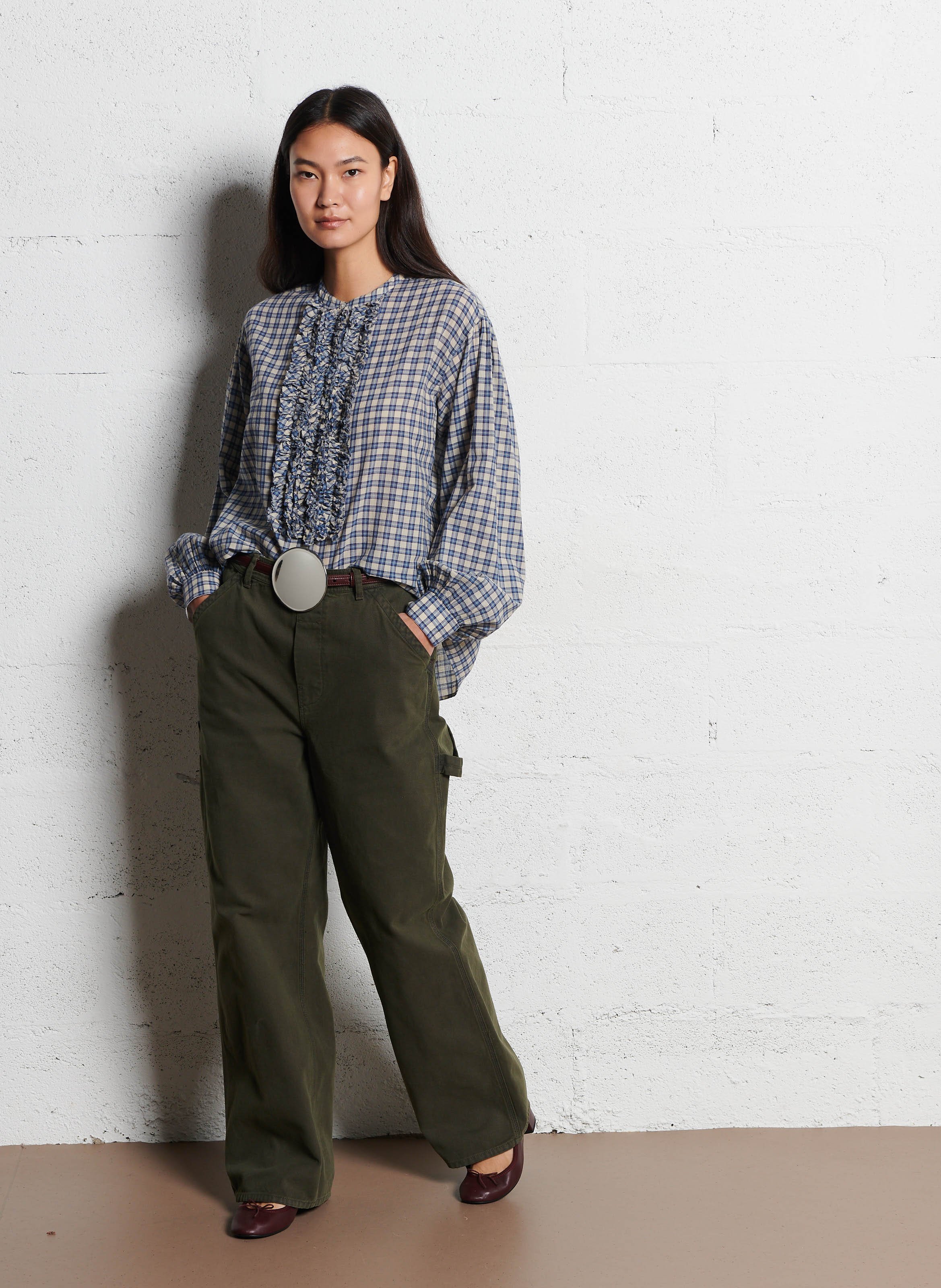 Gerade geschnittene Baumwollhose LAURENCE BRAS Grun