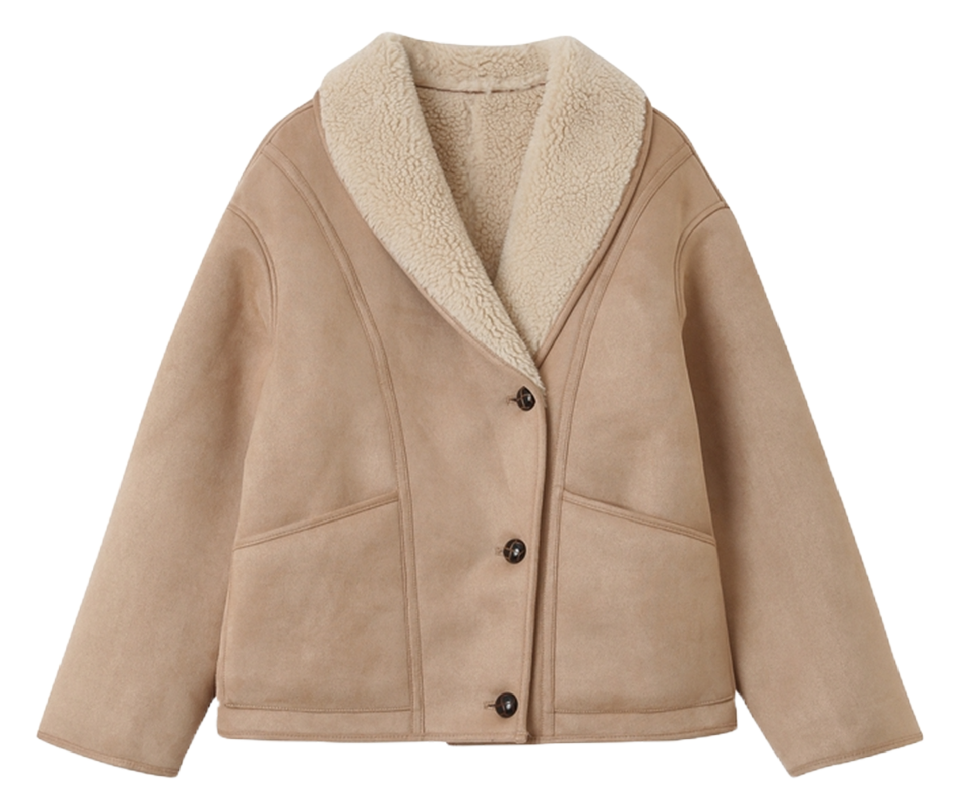 Manteau oversize col châle en fourrure synthétique GRACE ET MILA Rose