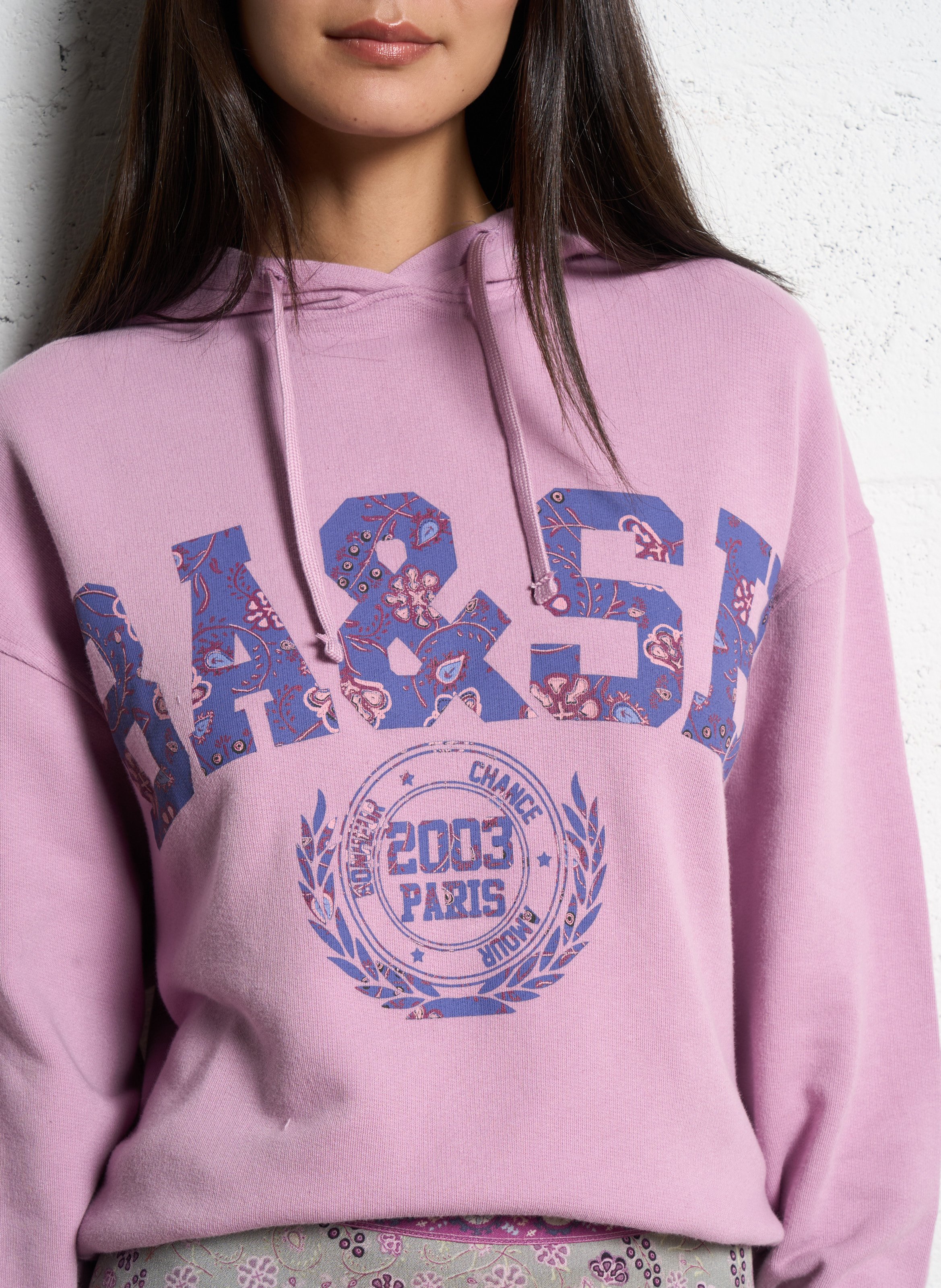 Sweat imprimé à capuche BA&SH Rose