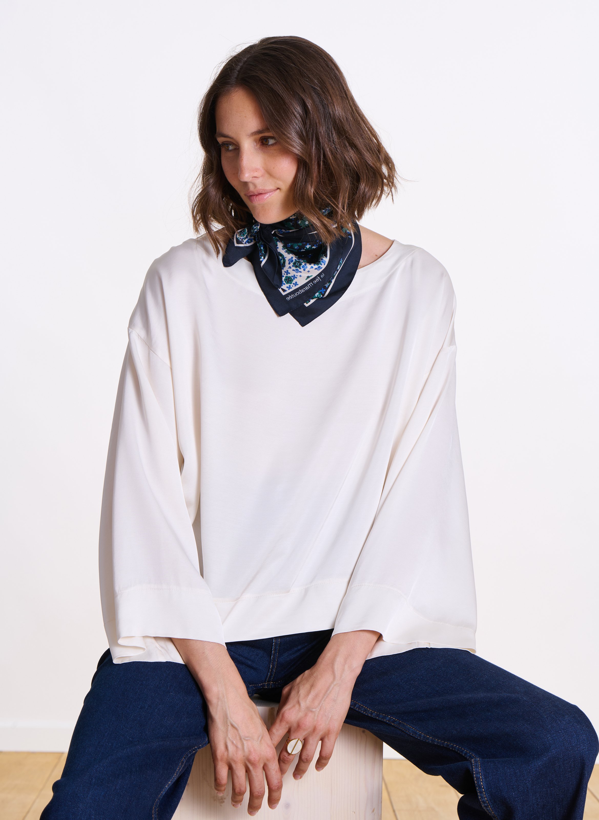 Kassaway - Seidenfoulard LA FEE MARABOUTEE Blau