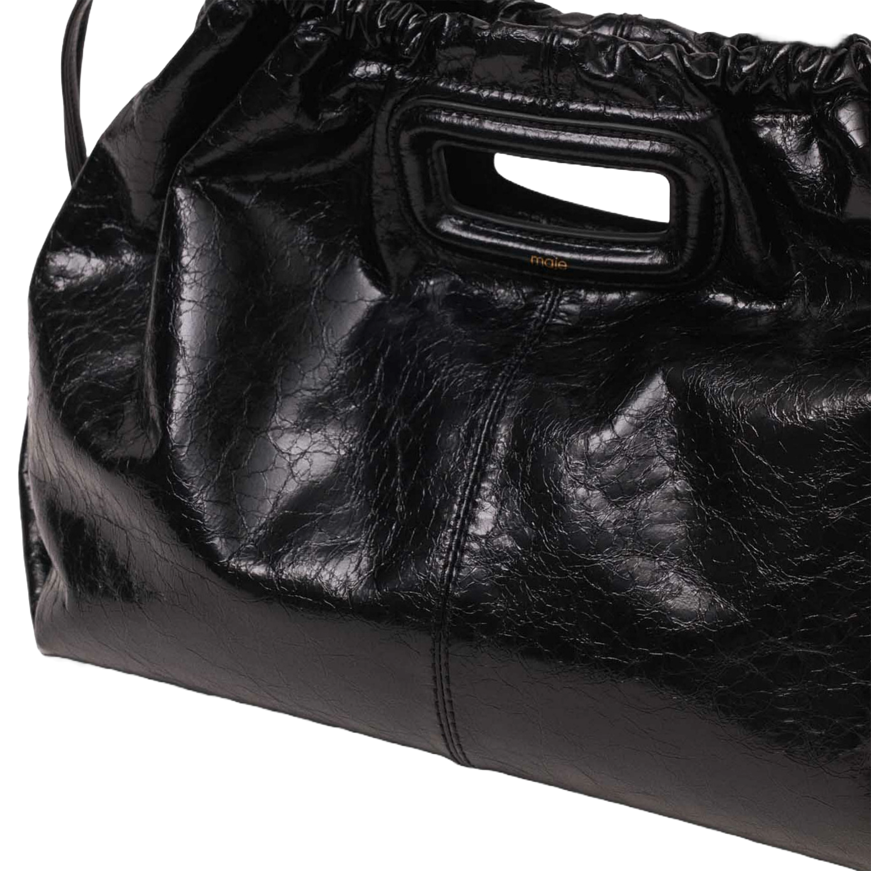 Sac porté épaule en cuir MAJE Noir