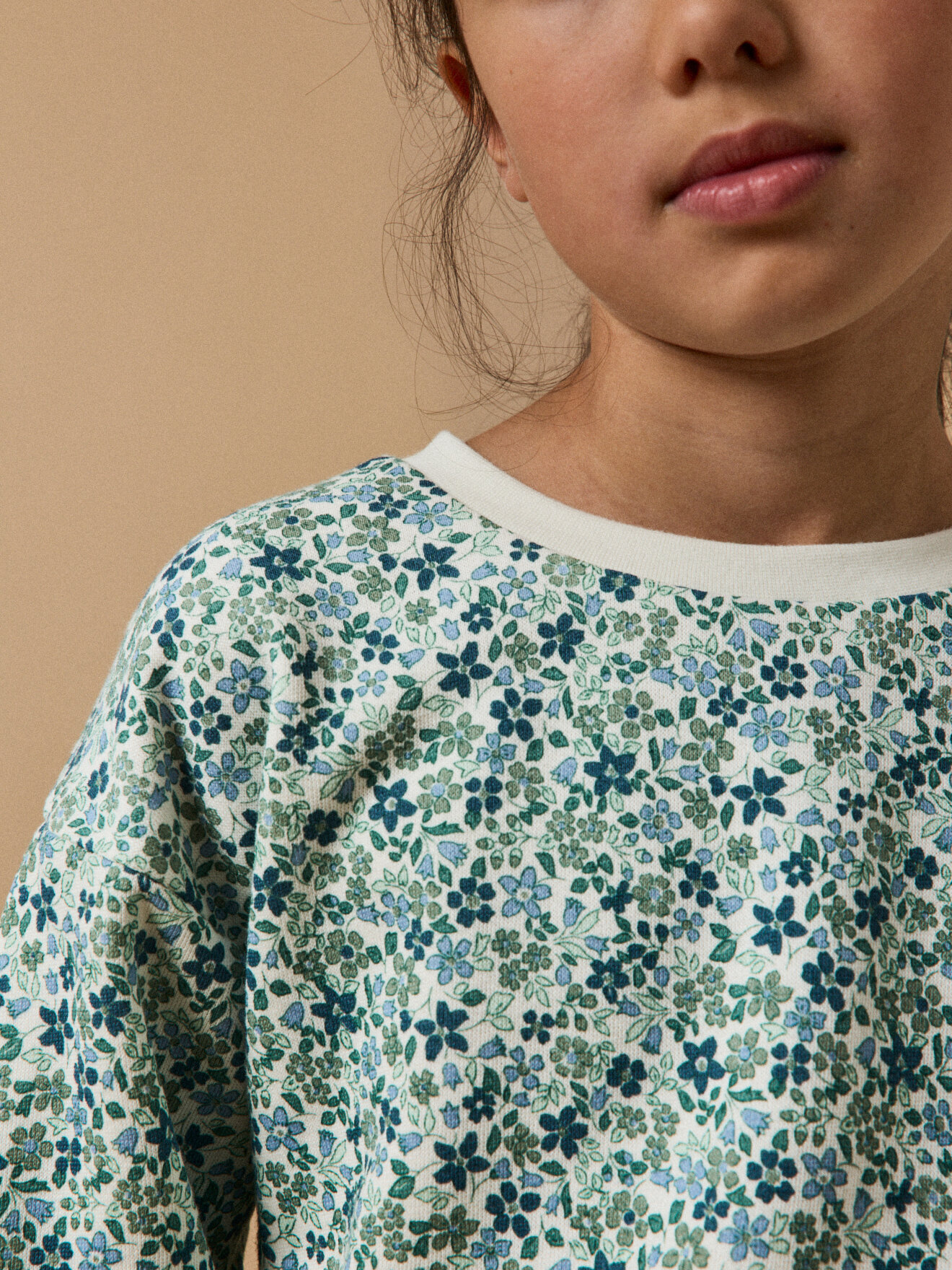 Organic cotton printed Jeanne sweatshirt CYRILLUS Blue