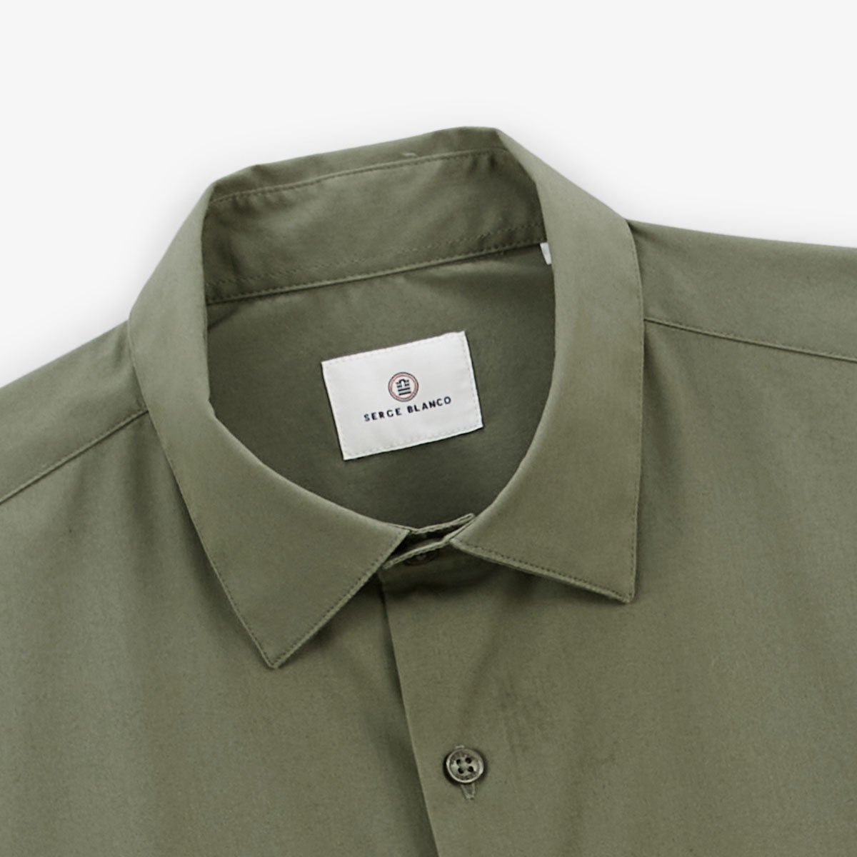 Solid stretch long-sleeve shirt SERGE BLANCO Green