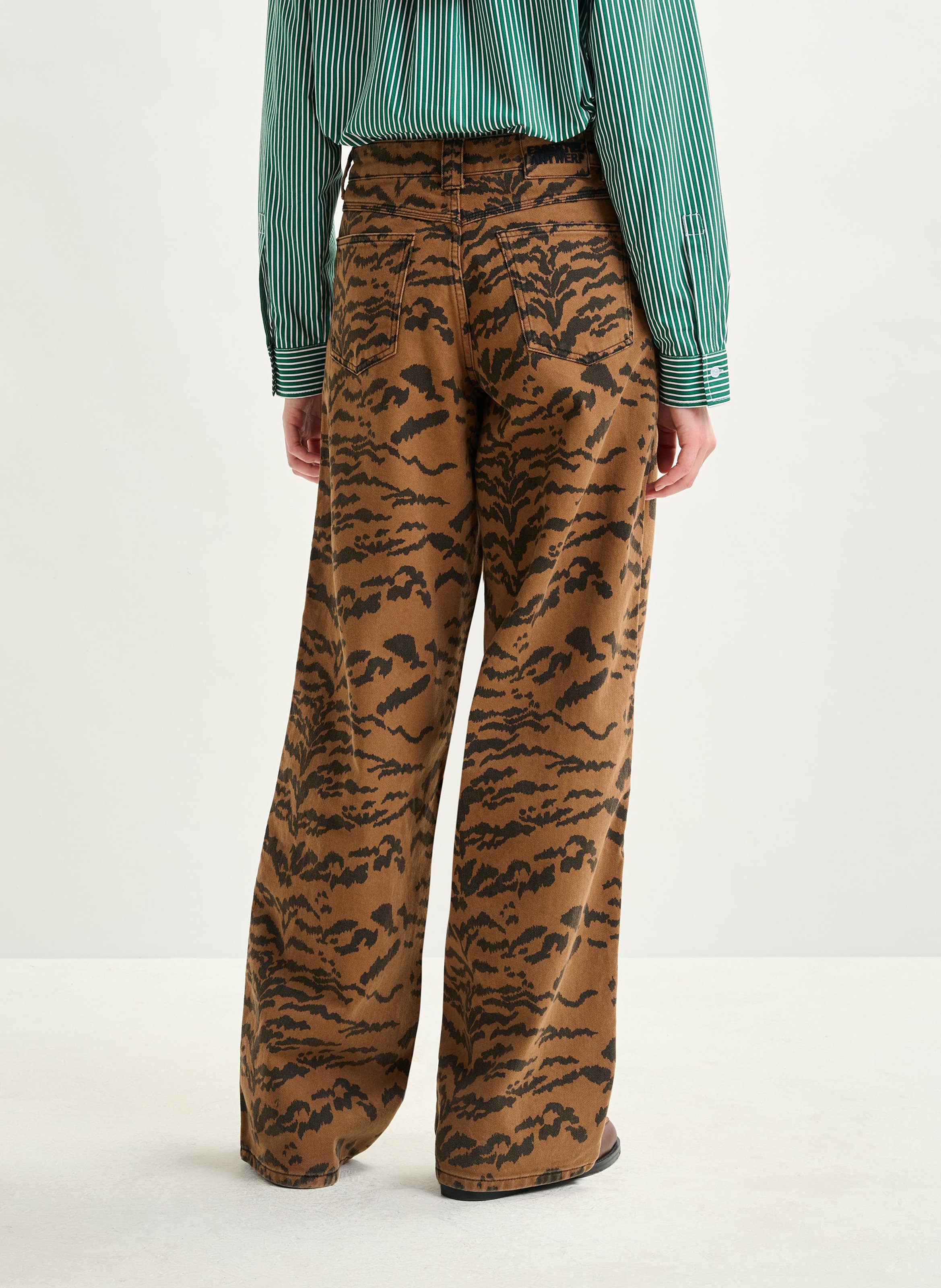 Pantalon large en coton ESSENTIEL ANTWERP Marron