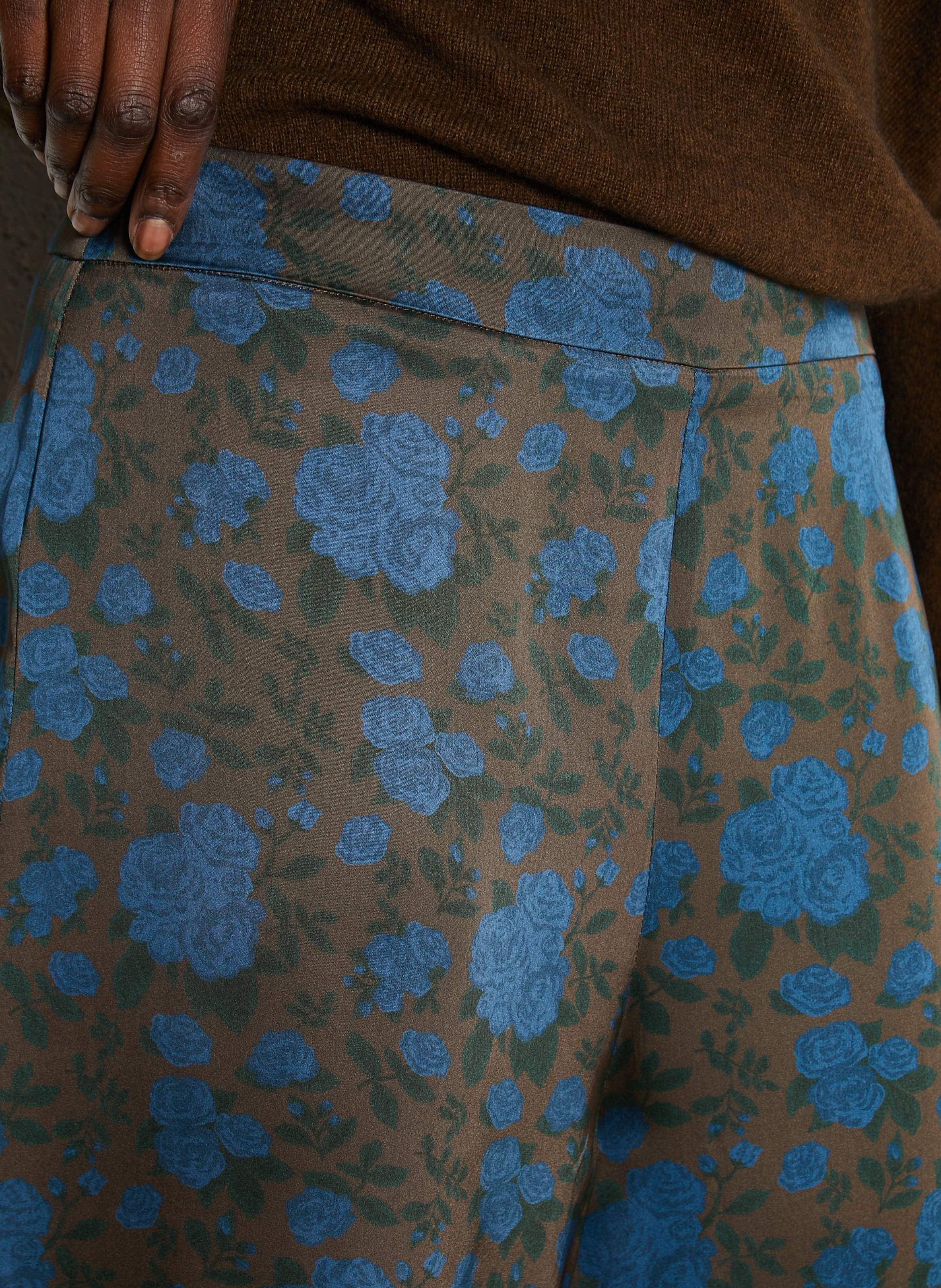 Pantalon large fluide THE TINY BIG SISTER Marron