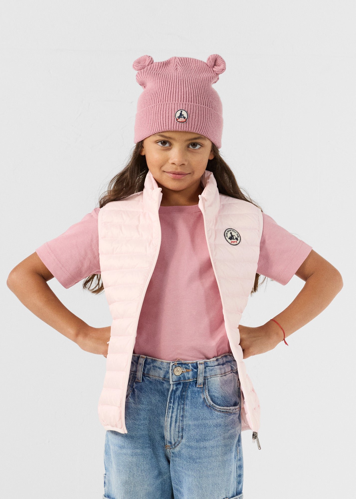 Doudoune sans manches enfant rose pétale zoe JOTT Rose