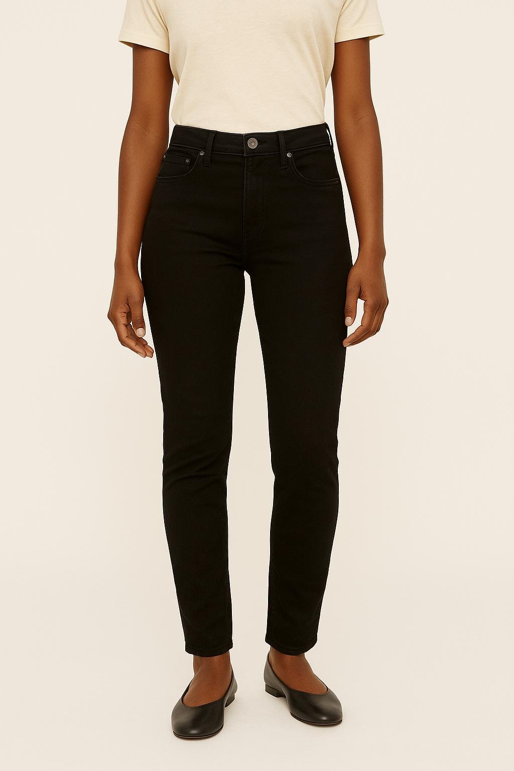 Cropped slim jeans with studs ACNE STUDIOS - Seconde Main Black