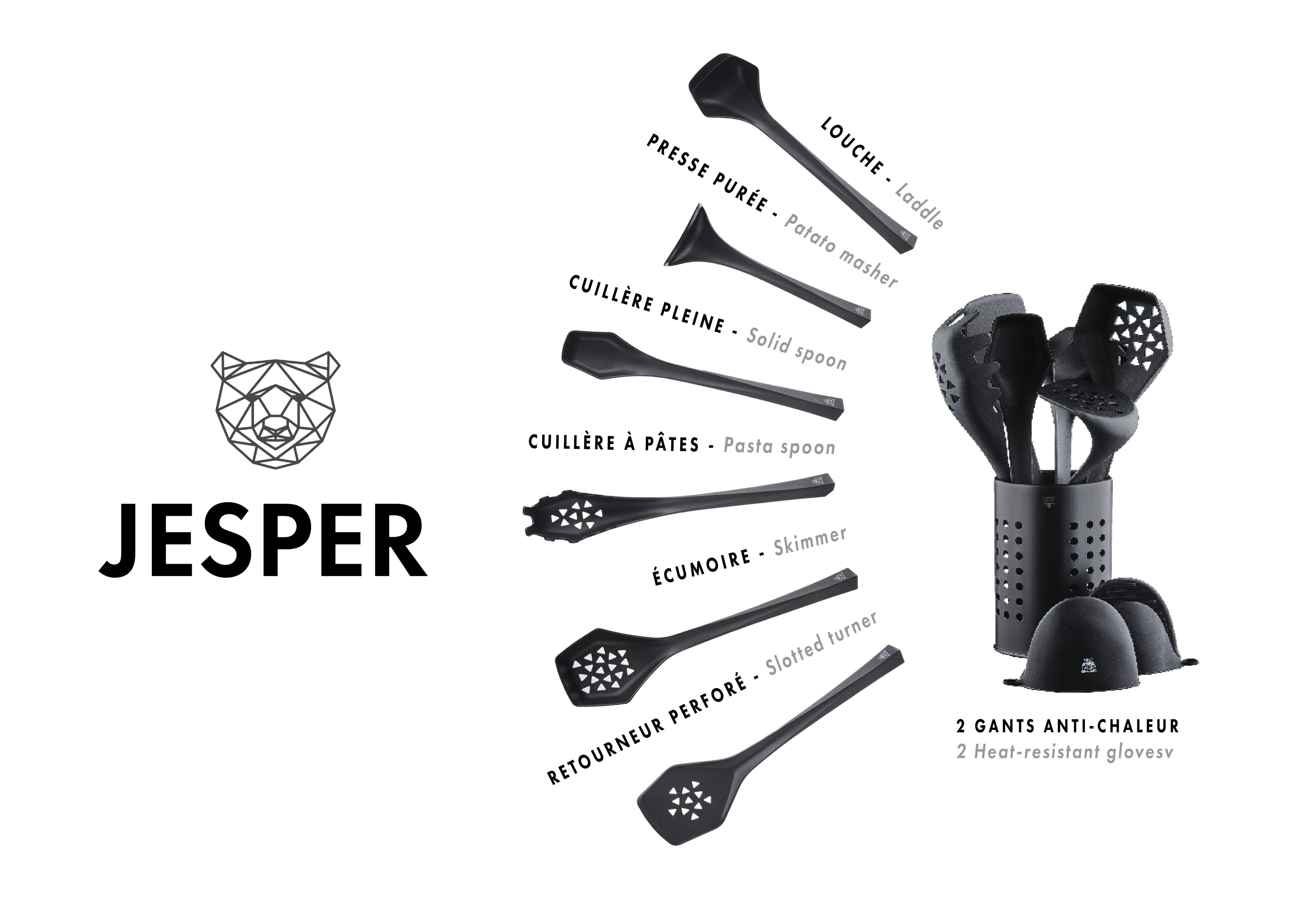 Jesper Thermoplastic Kitchen Utensil Set - 9 pieces BJORN Black