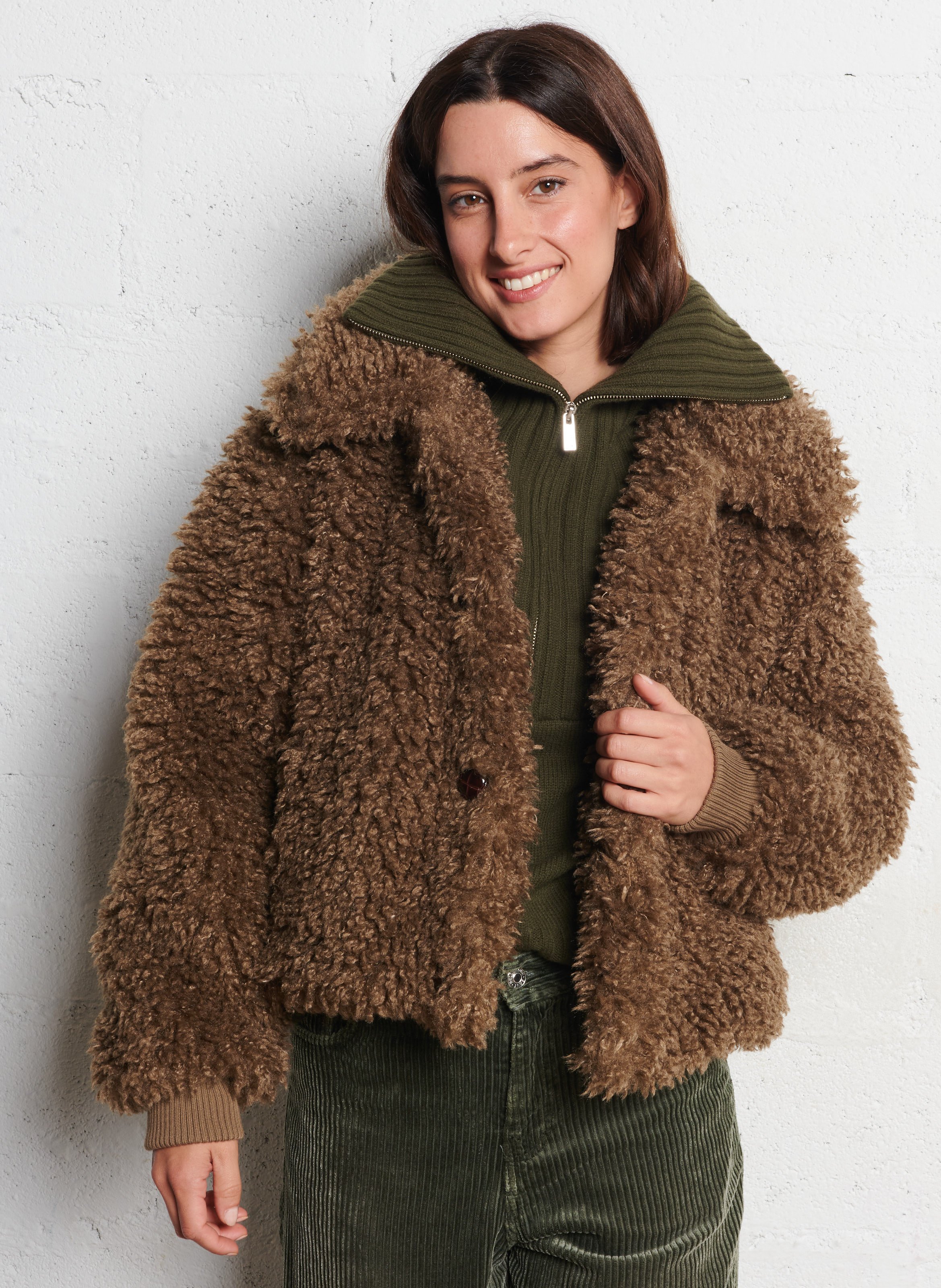 Gevoerd jack met klassieke kraag FABIENNE CHAPOT Bruin