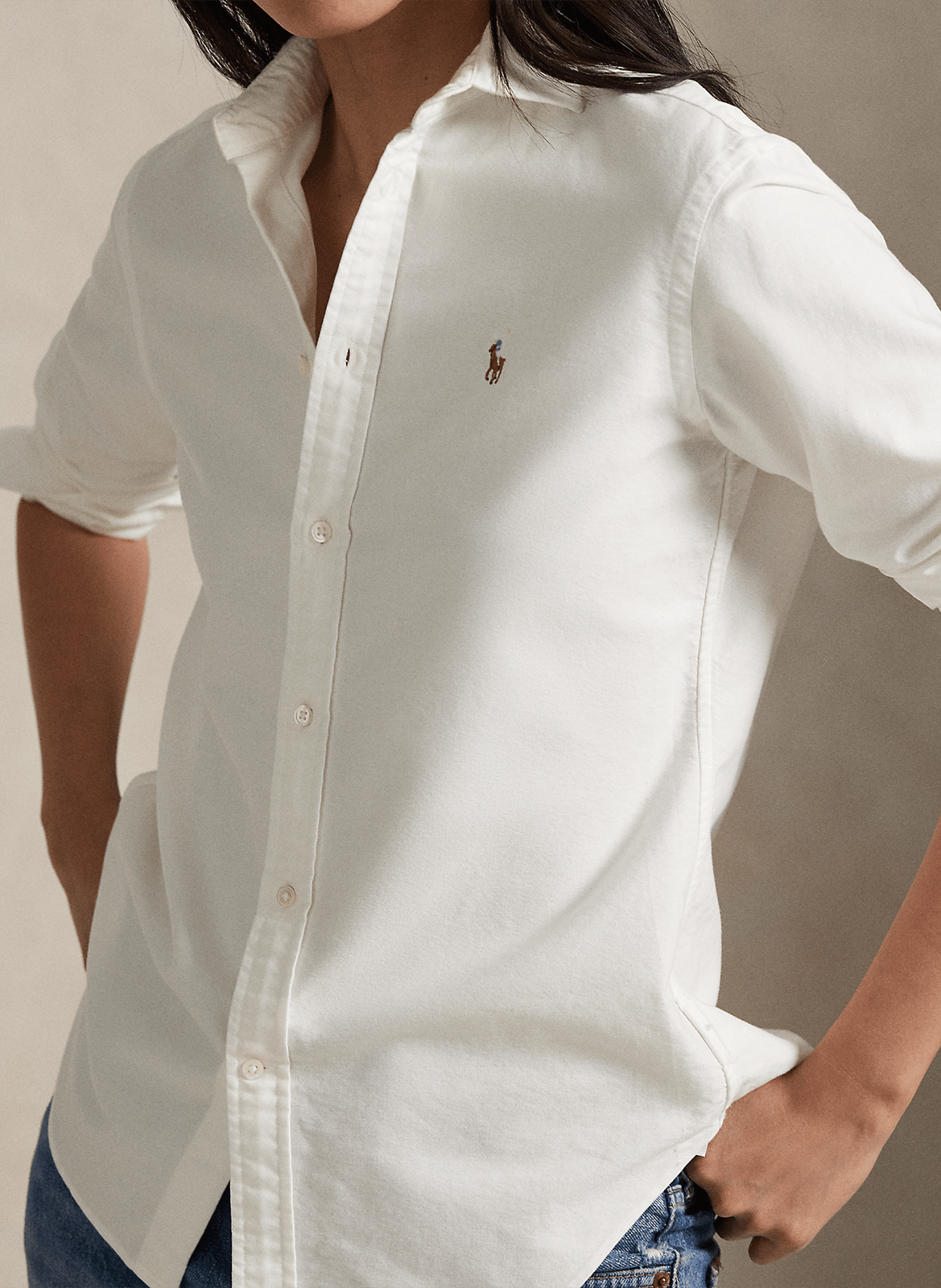 Striped cotton shirt with classic collar POLO RALPH LAUREN White