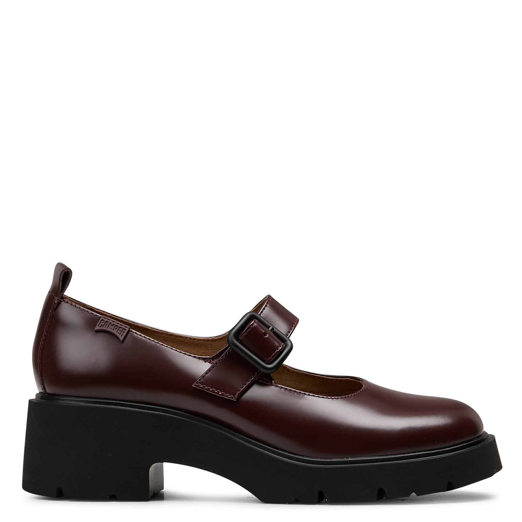 Derbies compensée en cuir CAMPER Rouge