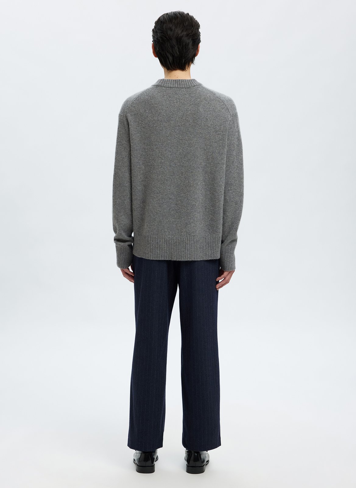 Trui van wol en kasjmier met ronde hals SELECTED Grijs