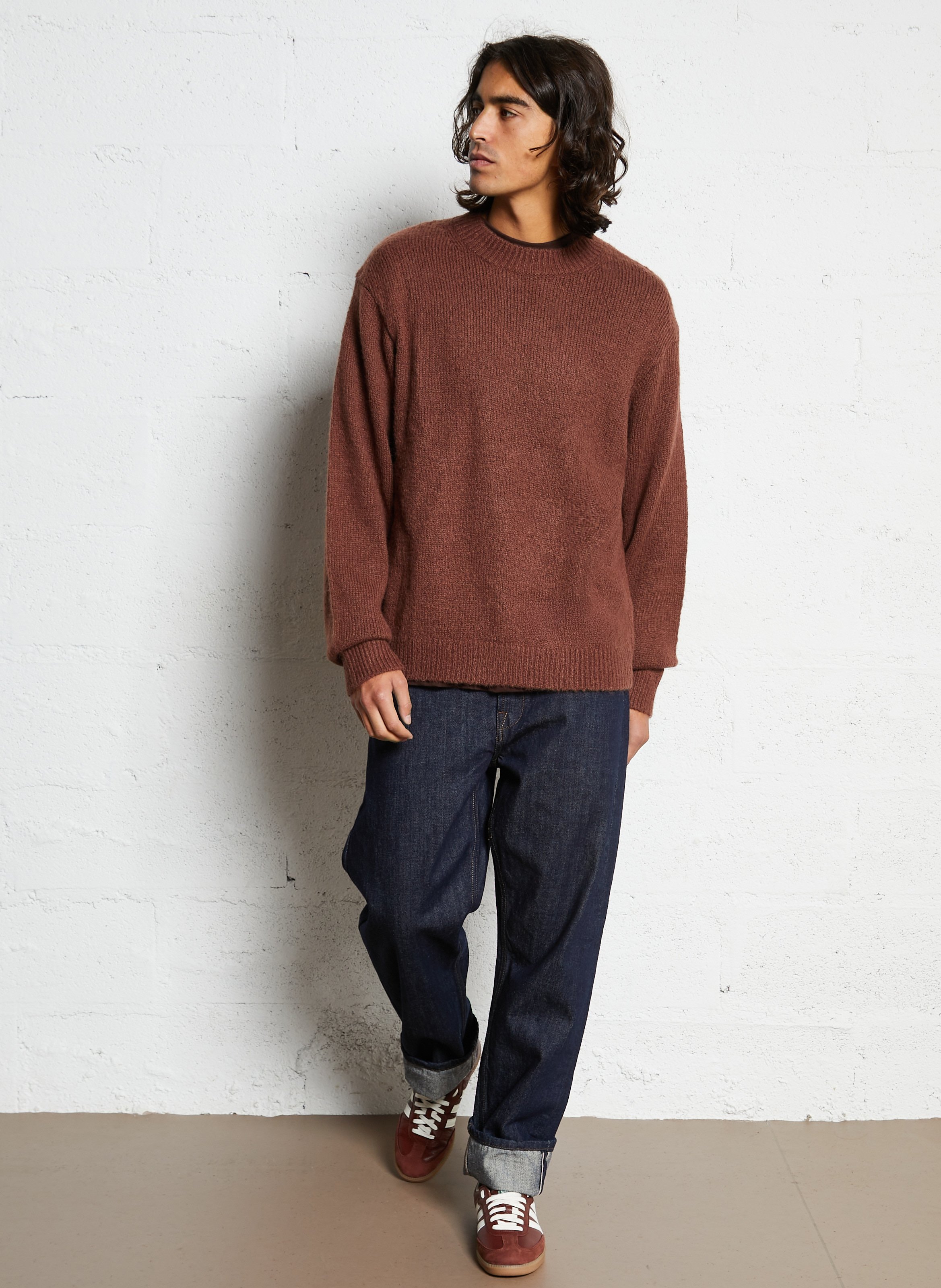 High-neck sweater SOLID Brown