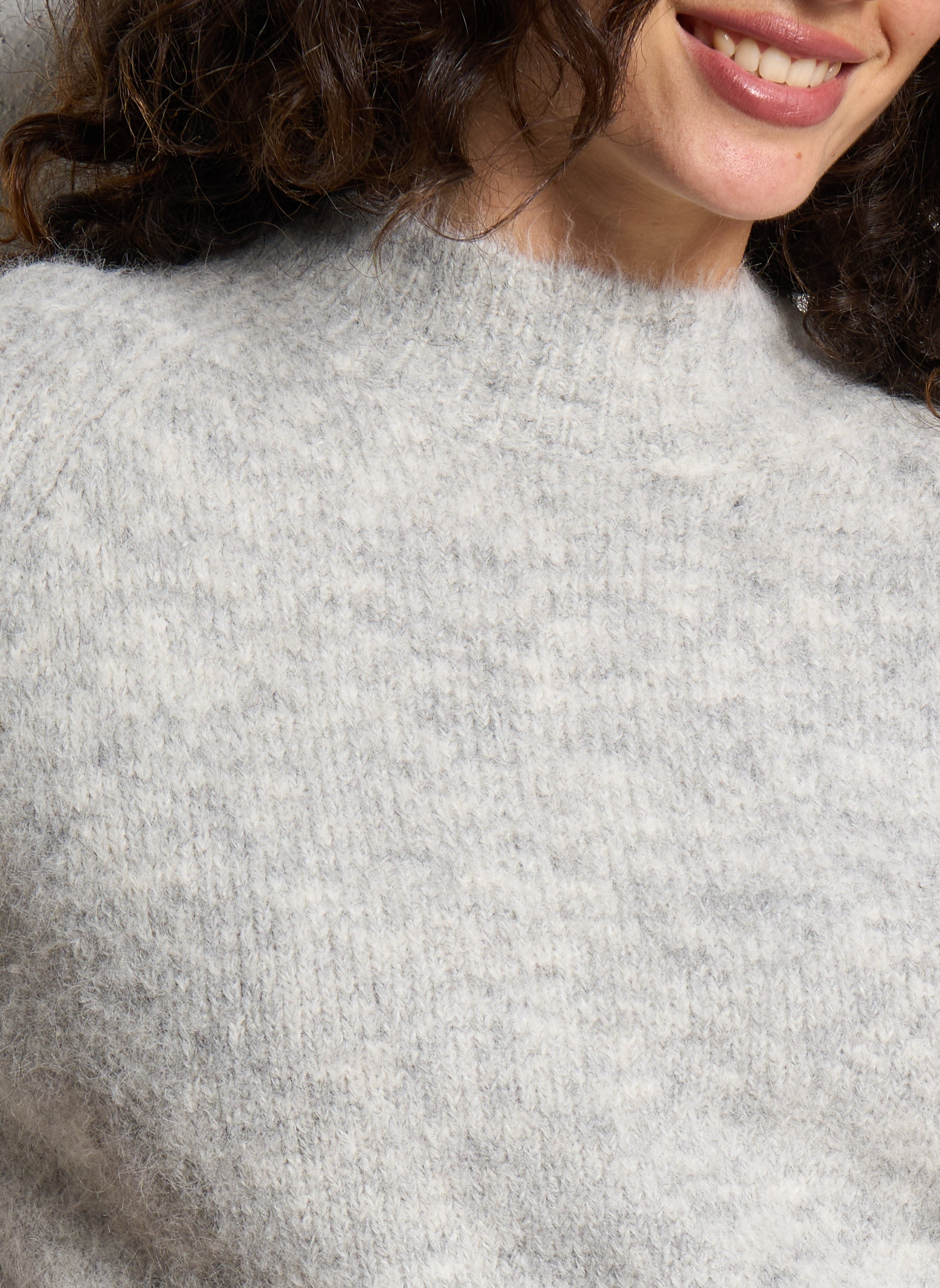 Loose-fit knit-blend sweater with round neck SEE U SOON Silver