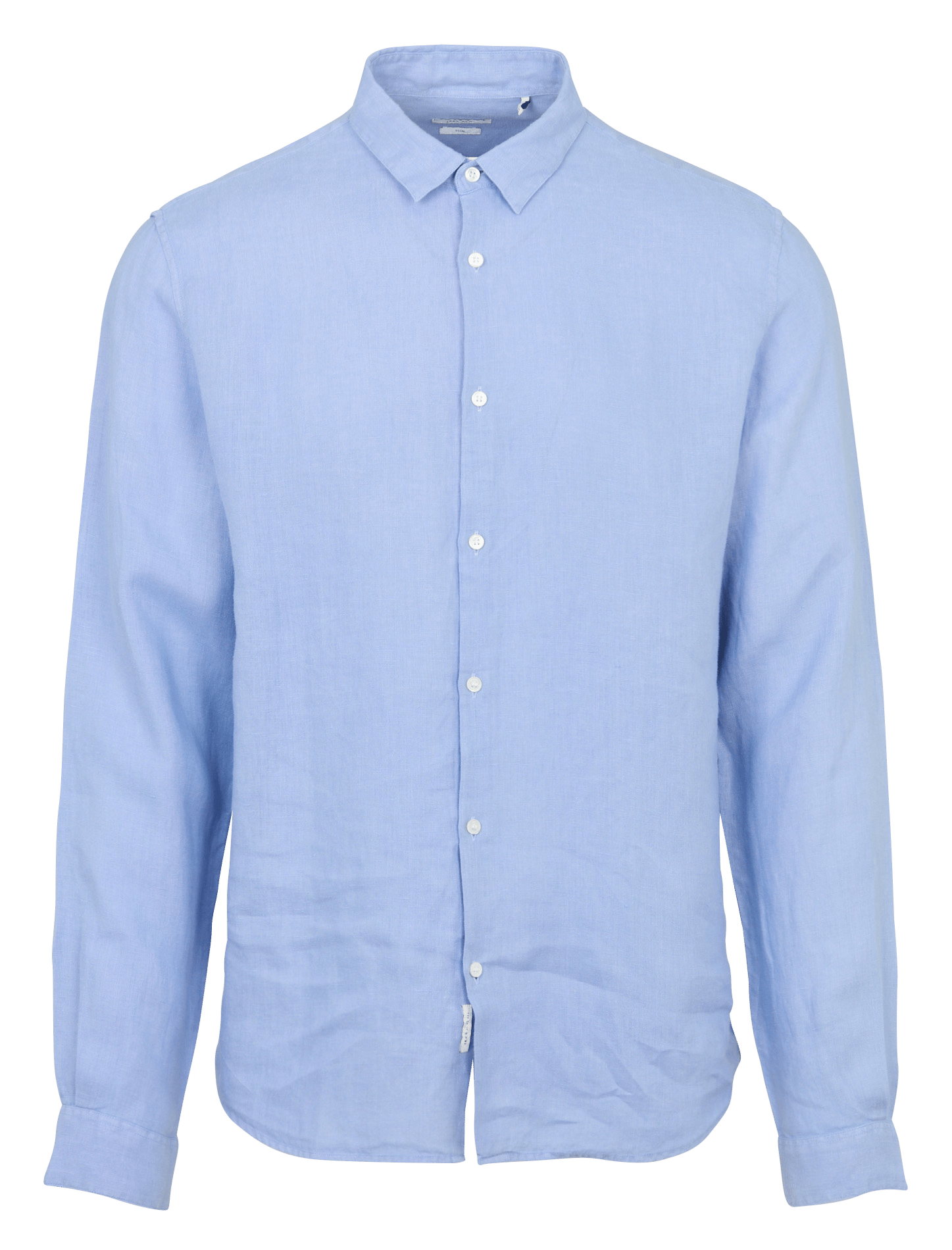 Slim-Fit Hemd mit Pariser Kragen aus Leinen IKKS Blau