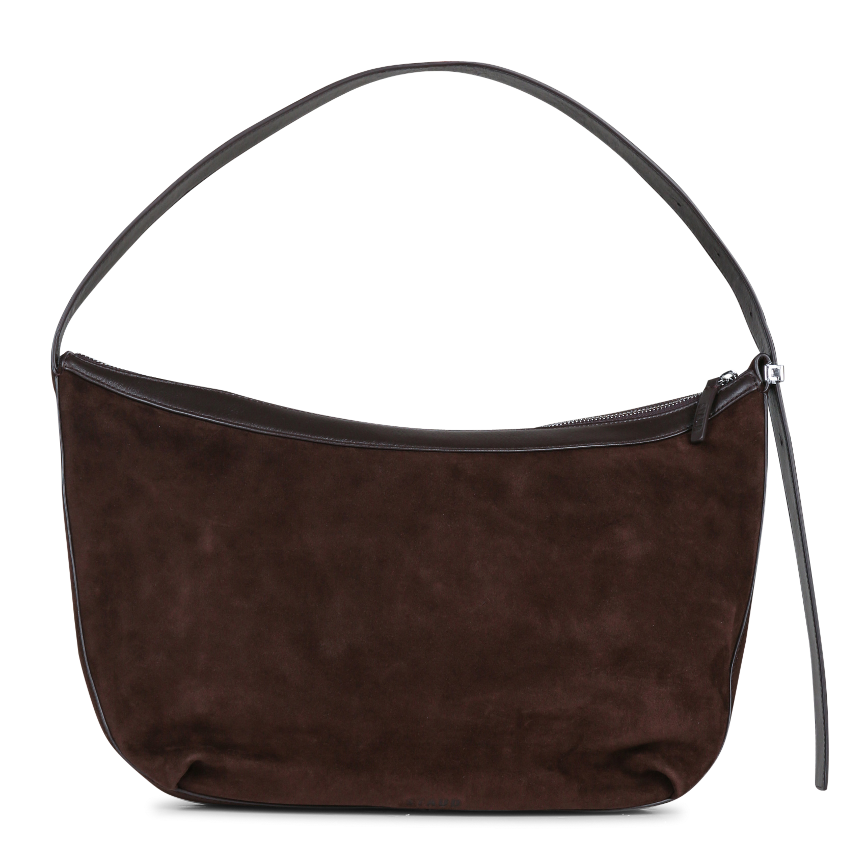 Sac hobo en cuir velours STAUD Marron