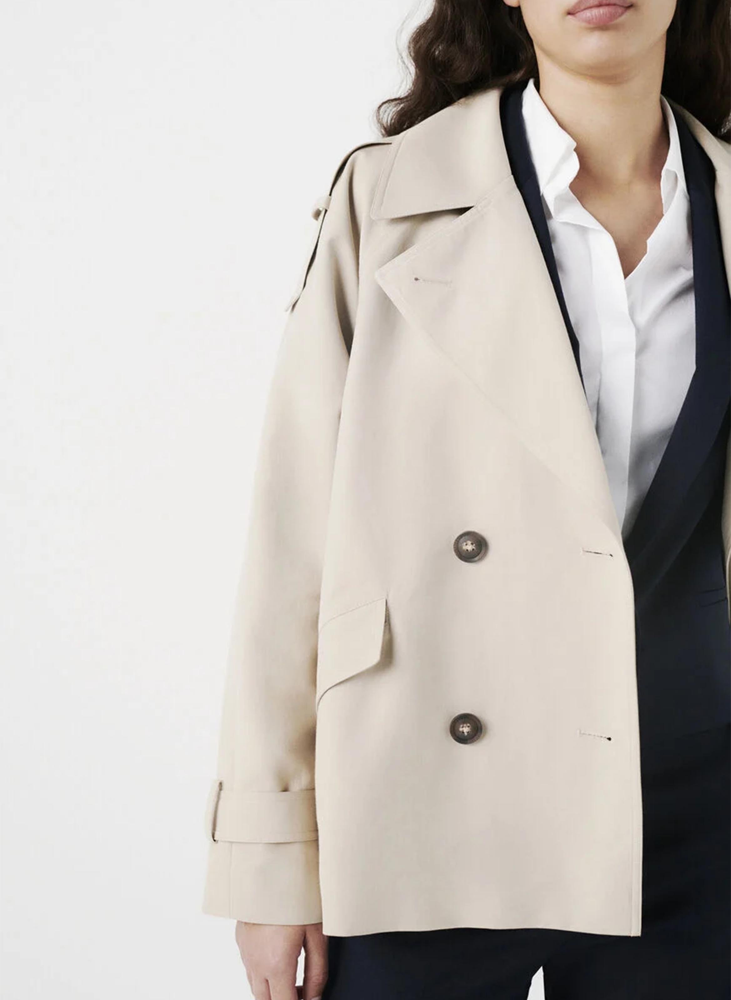 Short oversized trench coat CAROLL Beige