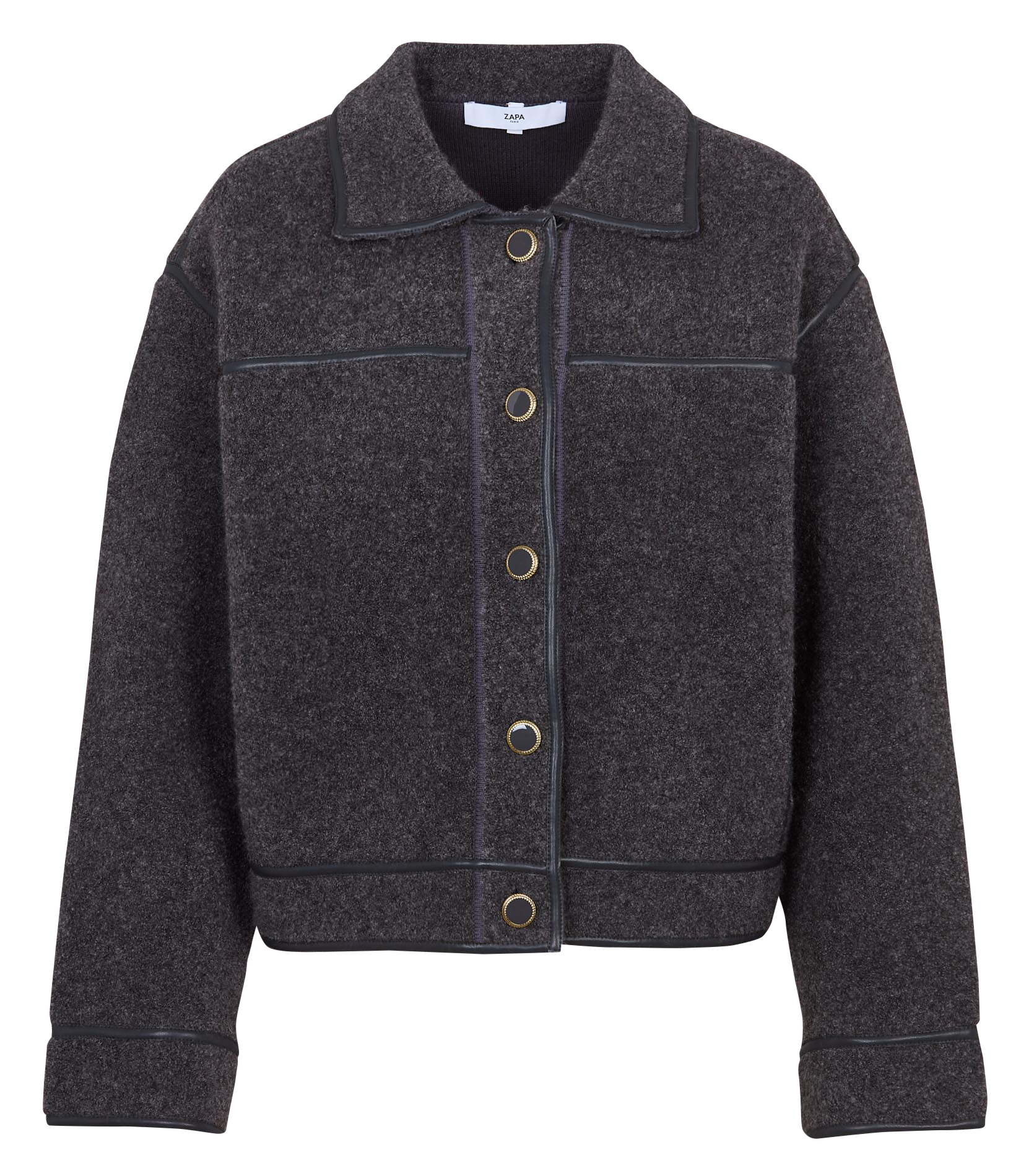 Vest met klassieke kraag - wolblend ZAPA Grijs