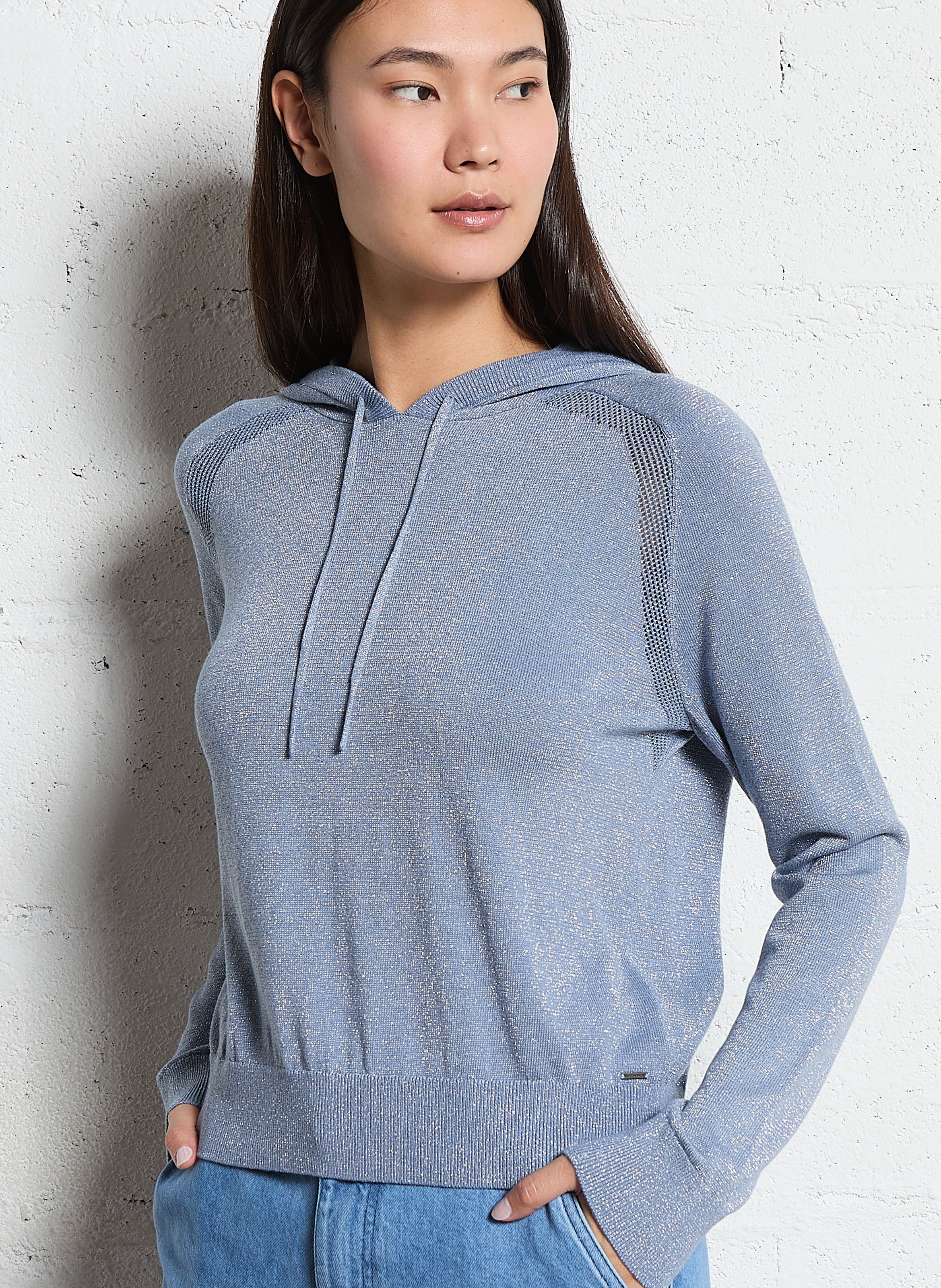 Pull à capuche droit brillant IKKS