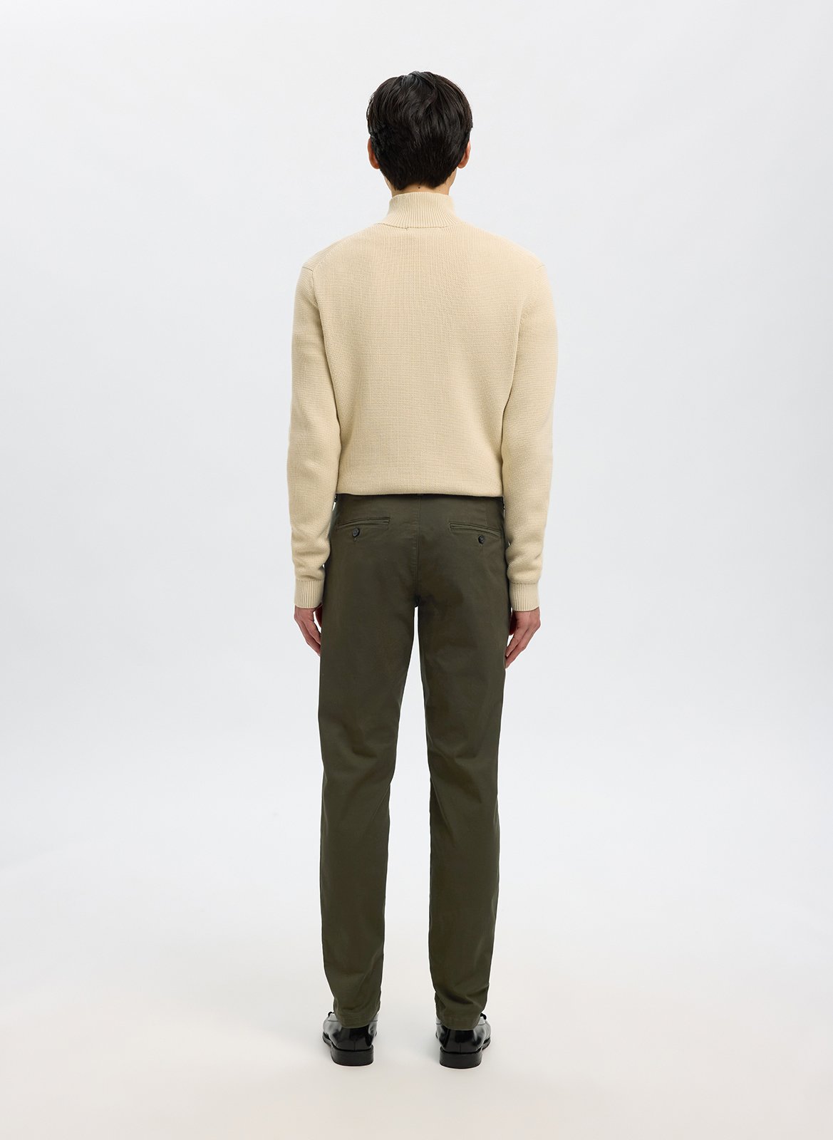 Chino slim en coton  SELECTED Vert