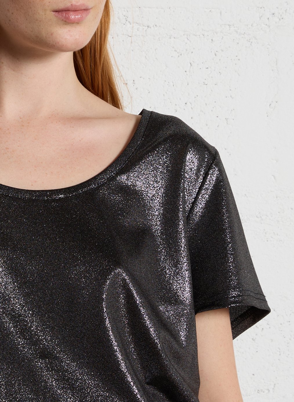 Tee-shirt col rond fluide pailleté LA PETITE ETOILE Argent