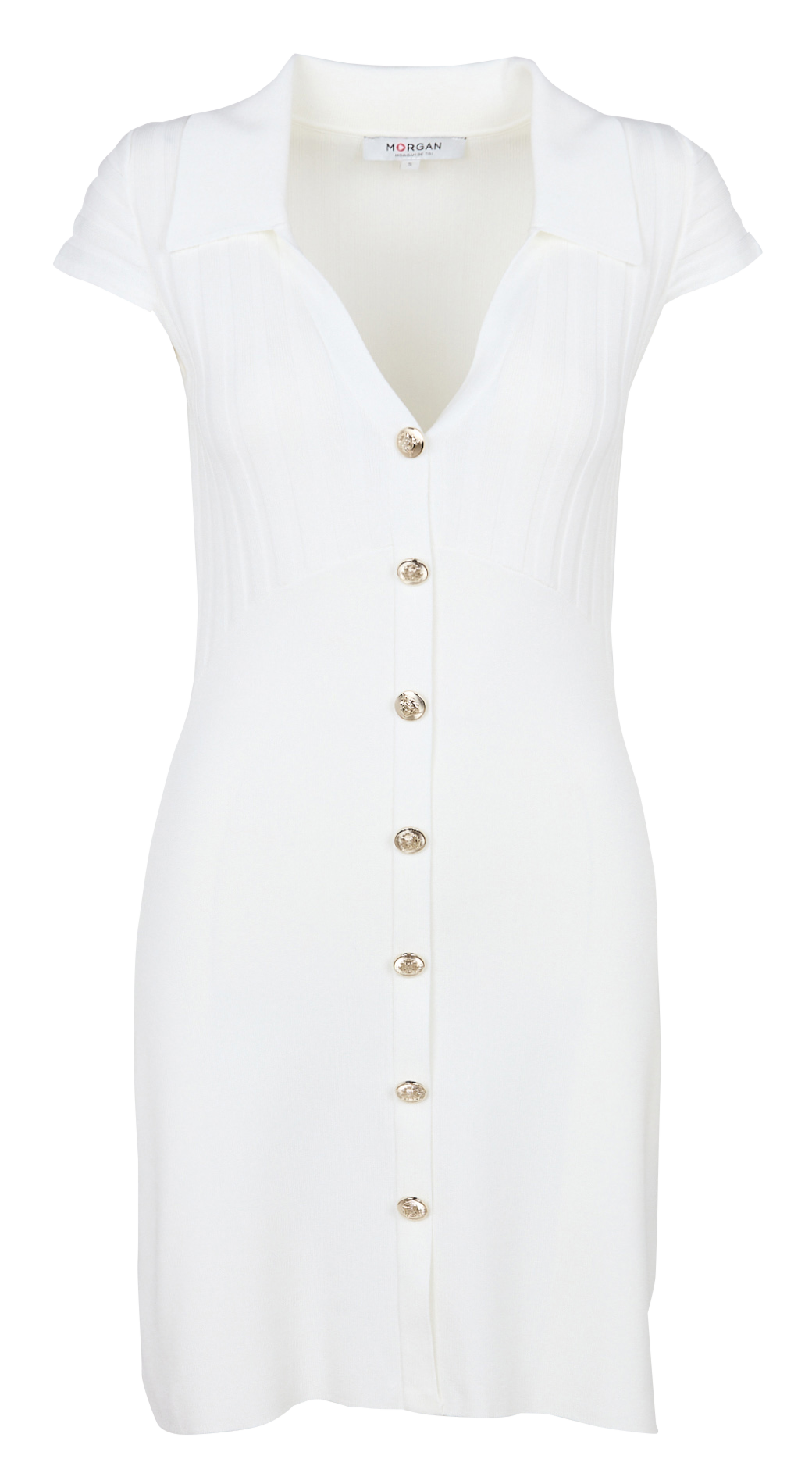 Robe courte col V  MORGAN Blanc