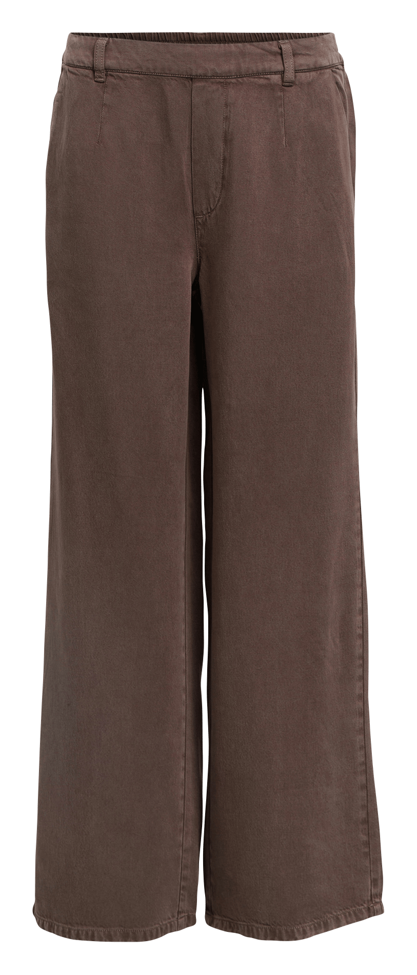 Elastische Wide Leg Hose OBJECT Braun