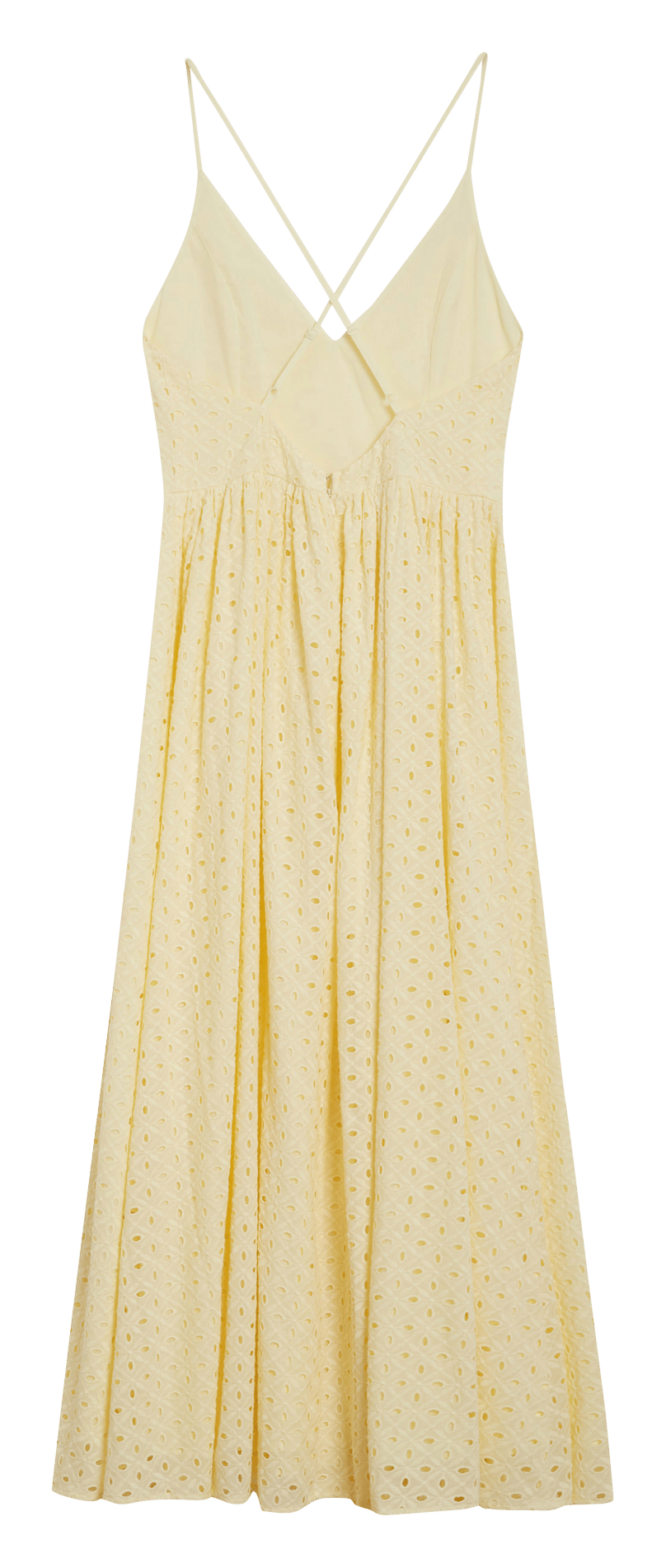 Lange, katoenen jurk met V-hals GRACE ET MILA Geel