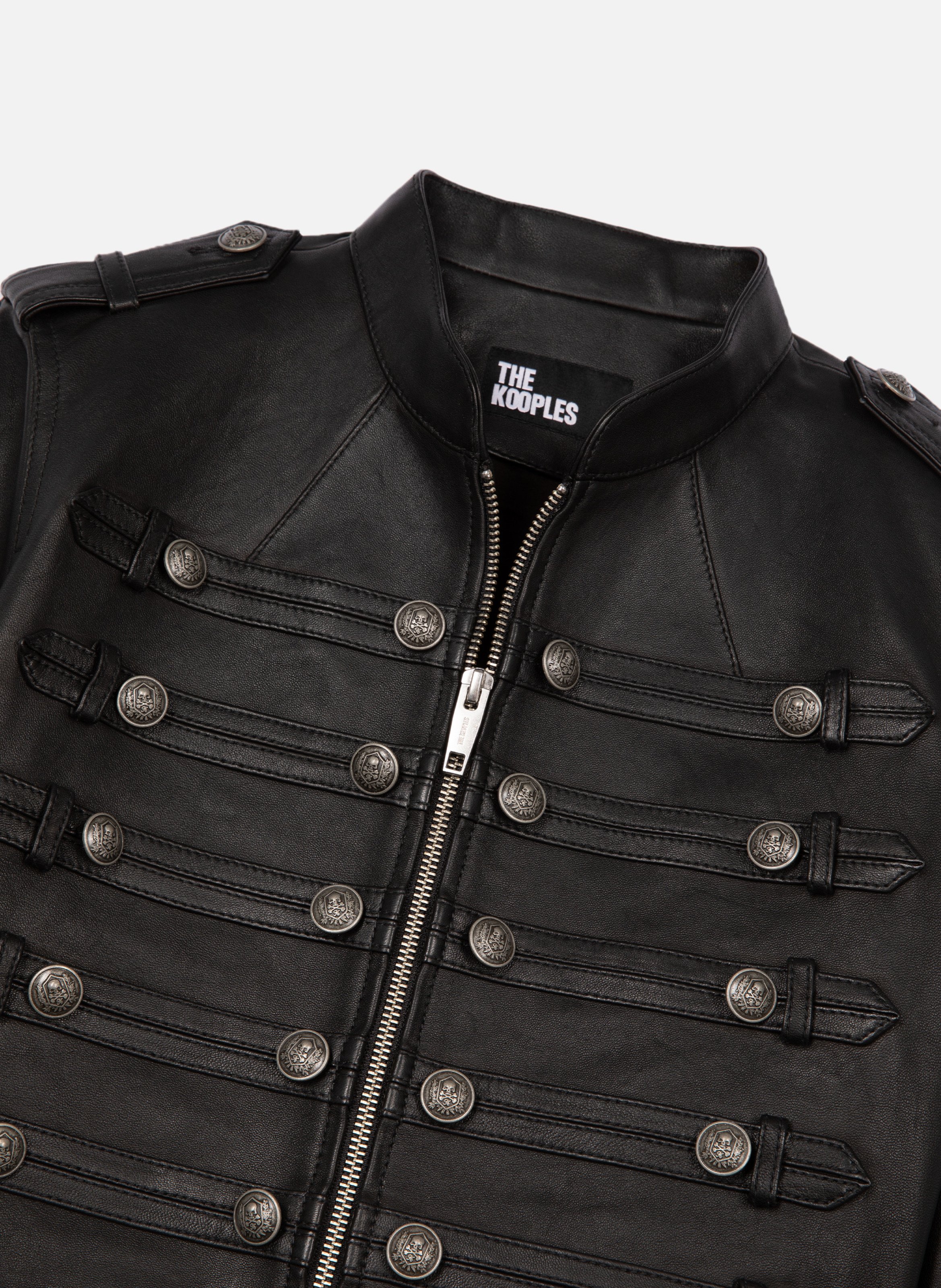 Leather officer style jacket THE KOOPLES Black