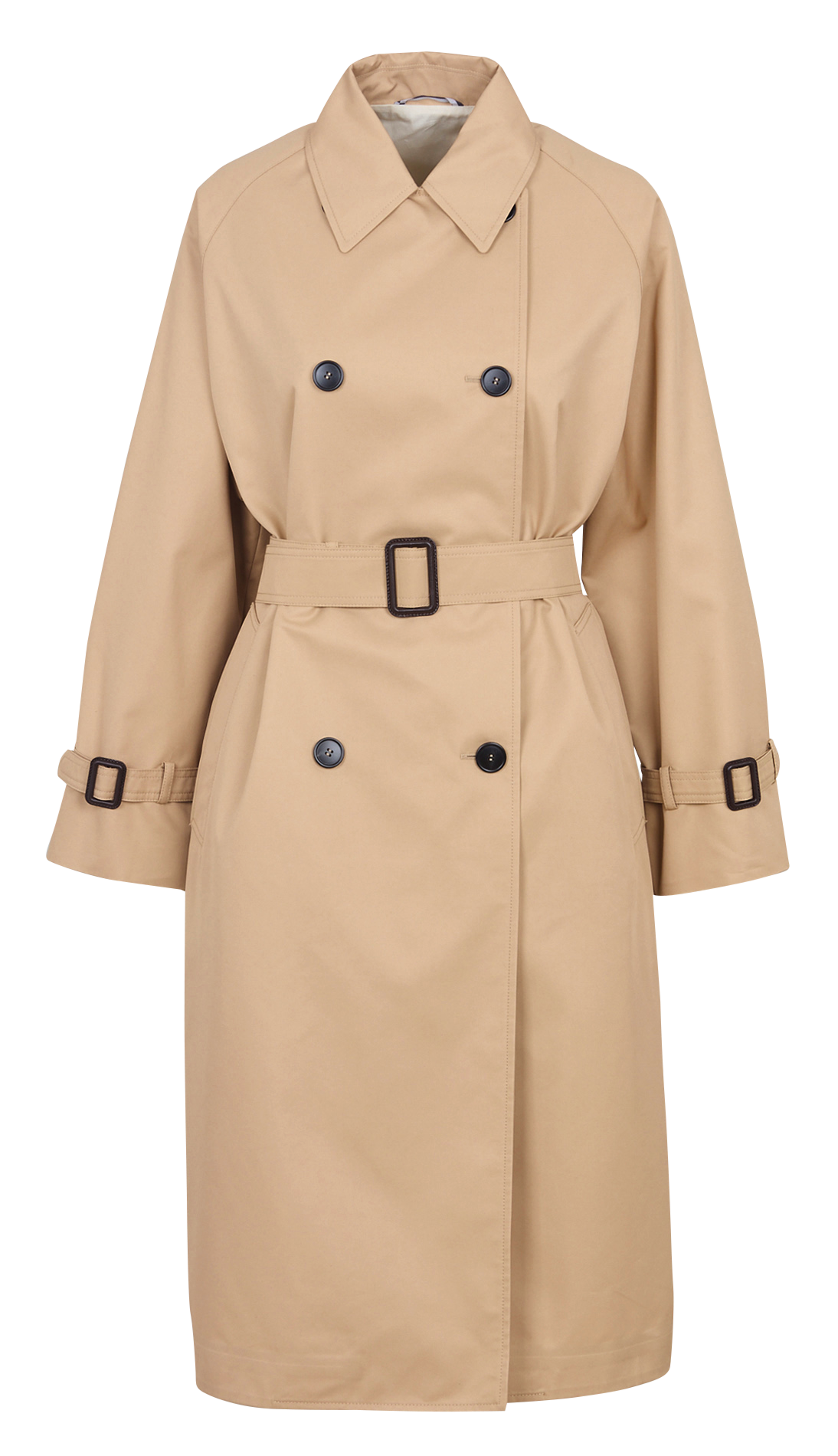 Trench col classique en coton mélangé MAX MARA WEEK END Beige