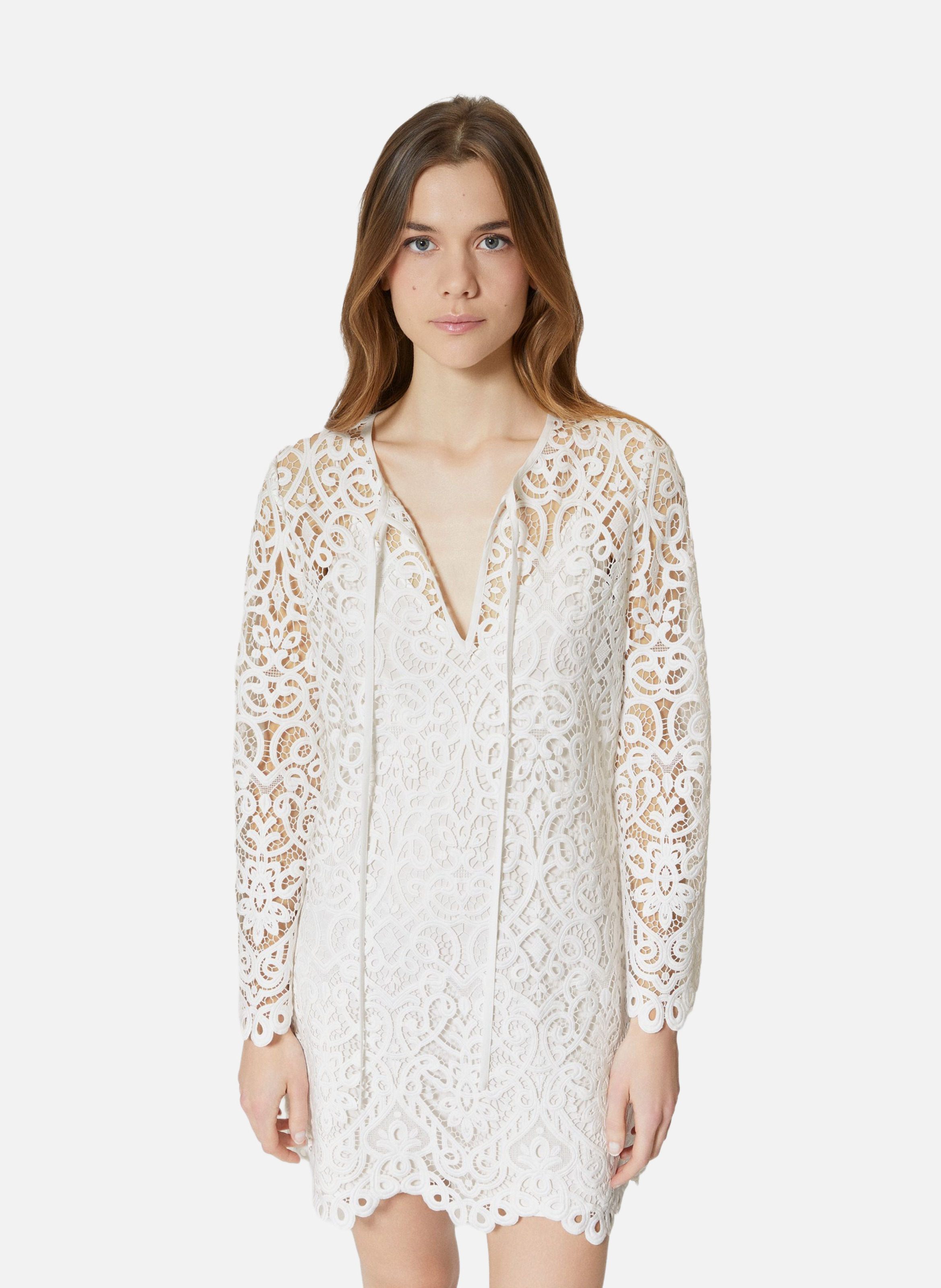 Robe courte en dentelle THE KOOPLES Blanc
