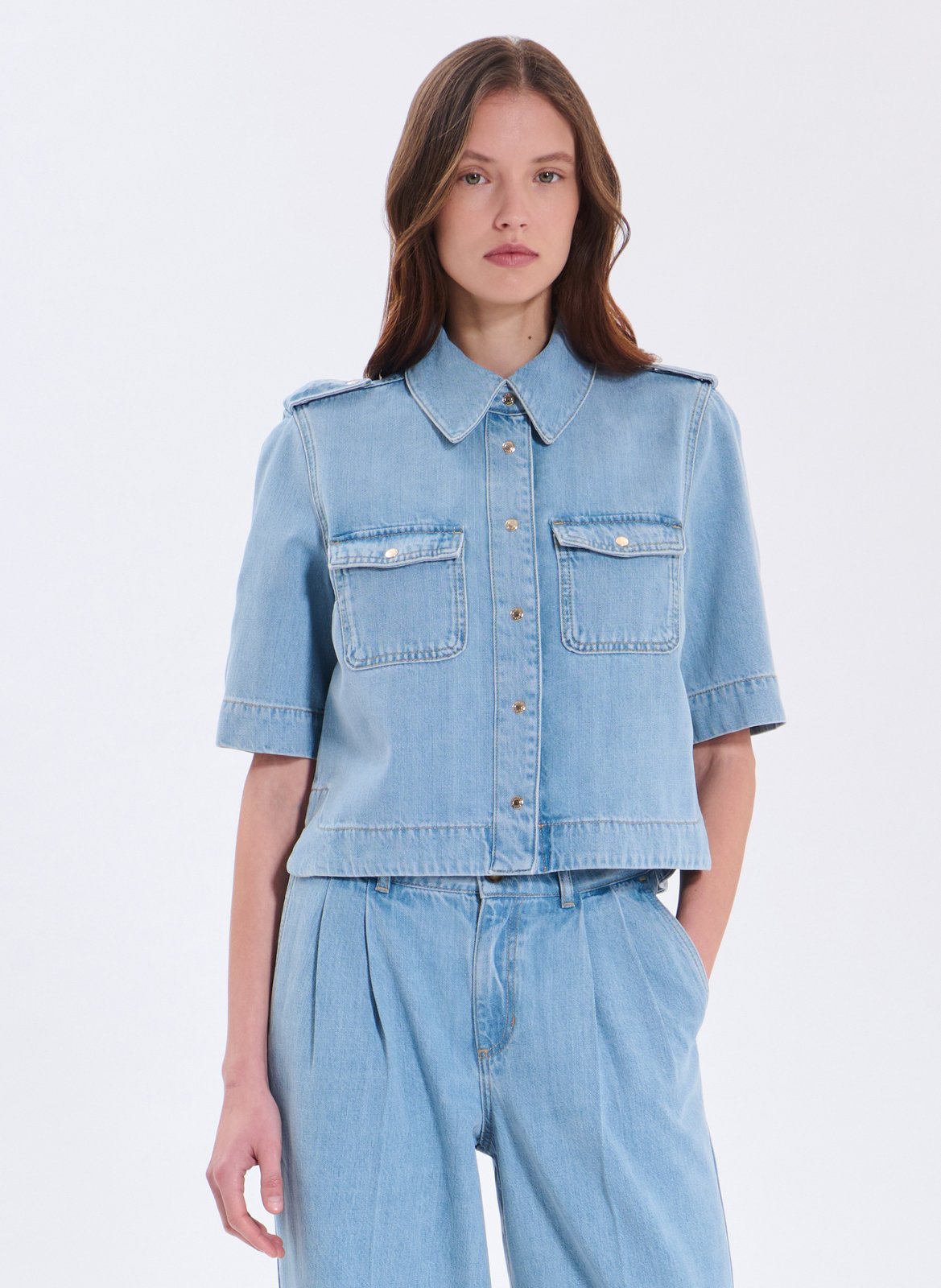 Chemise en denim col classique ZAPA