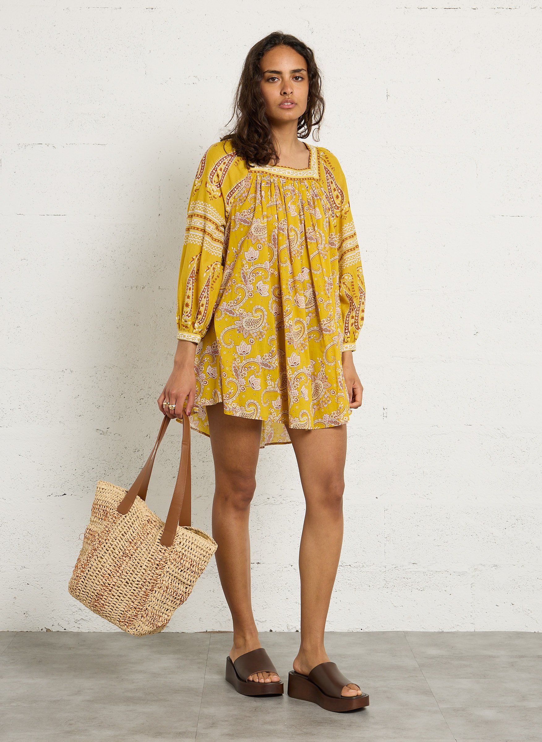 Geflochtene Korbtasche AU PRINTEMPS PARIS Golden