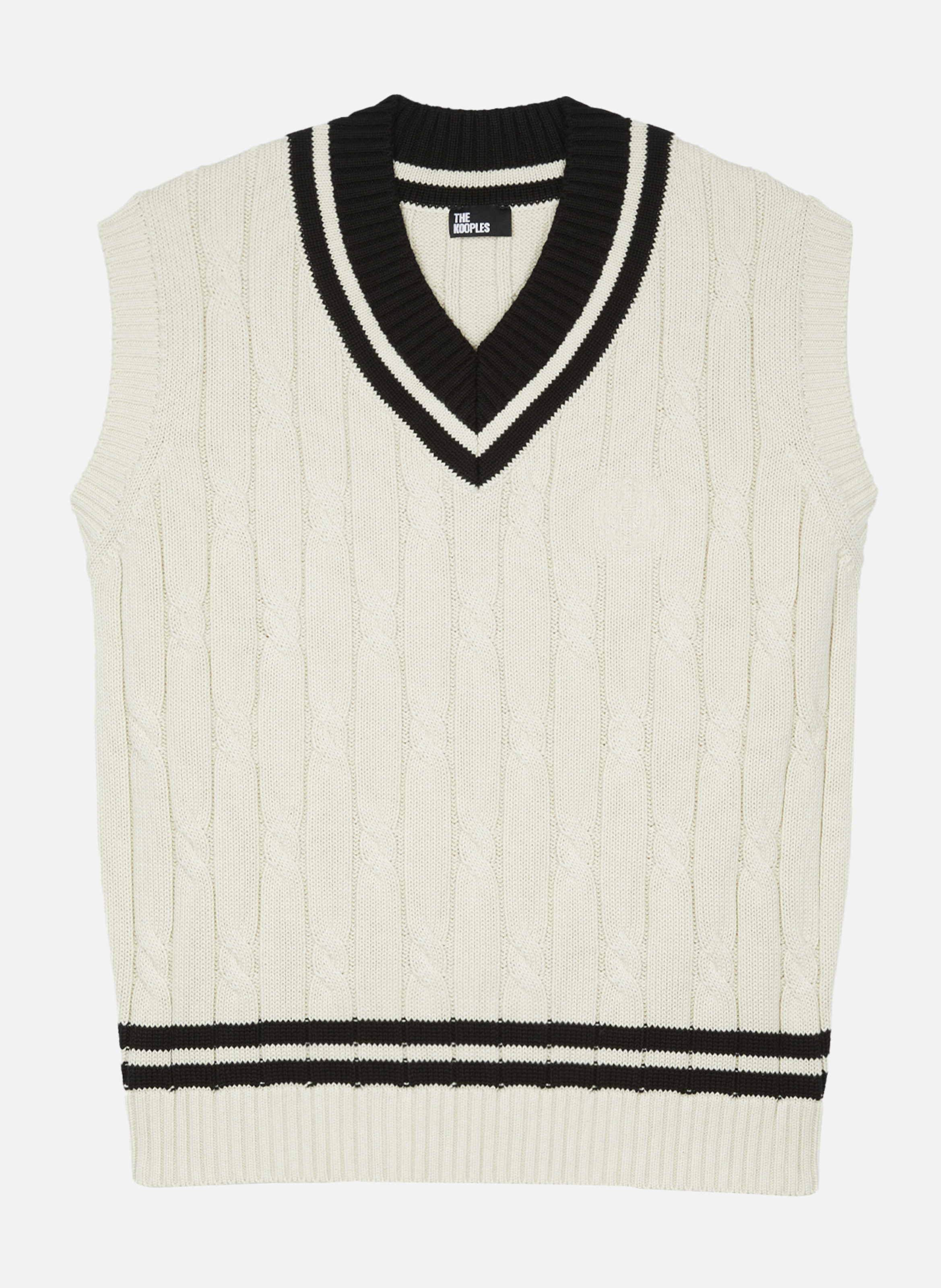 Sleeveless twisted knit sweater THE KOOPLES Black