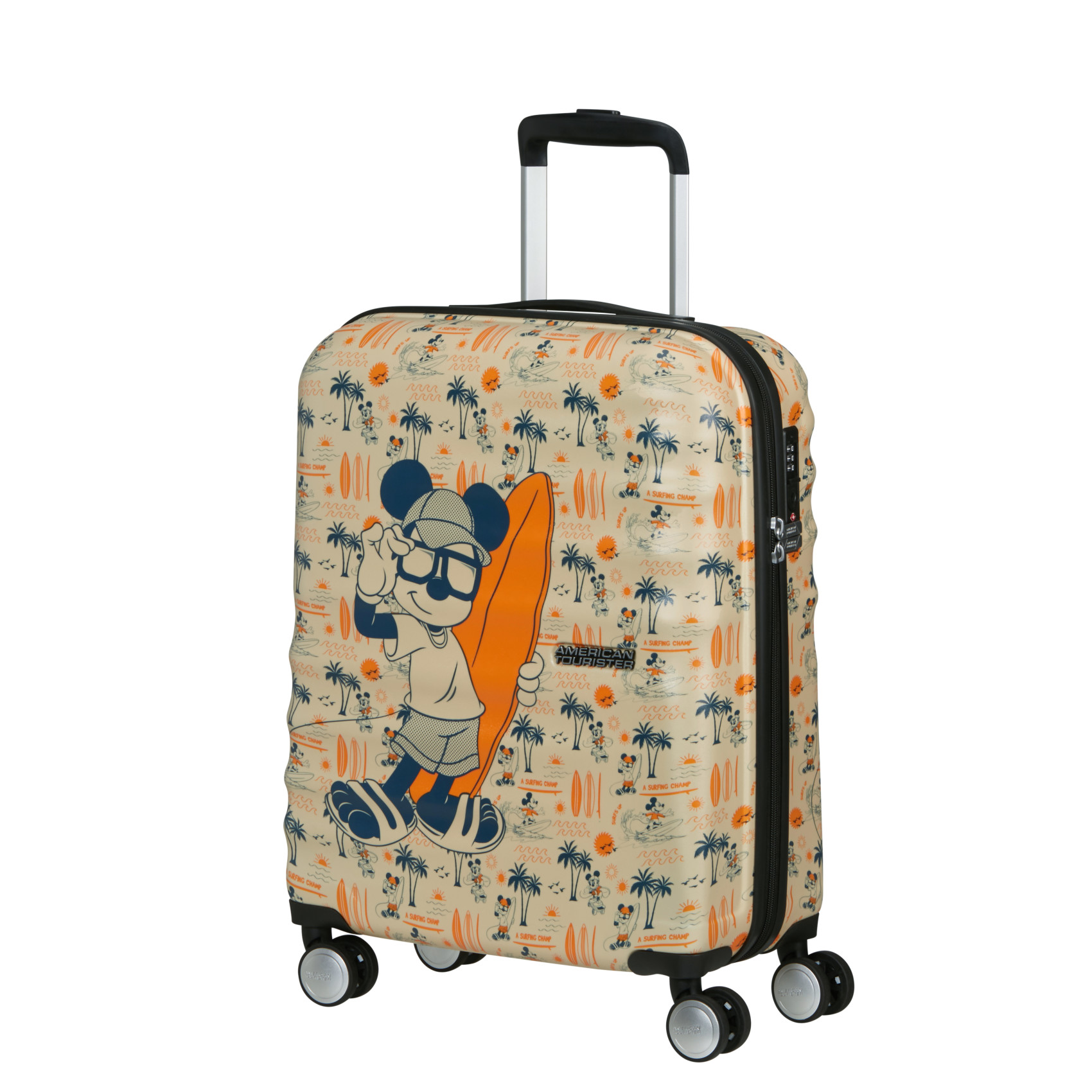 Wavebreaker Disney 4-wheel suitcase size S AMERICAN TOURISTER Yellow