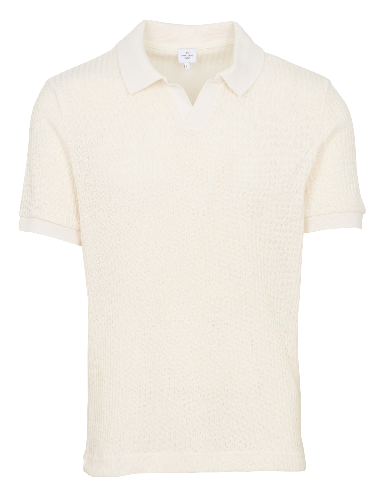 Short-sleeved cotton polo shirt AU PRINTEMPS PARIS Beige